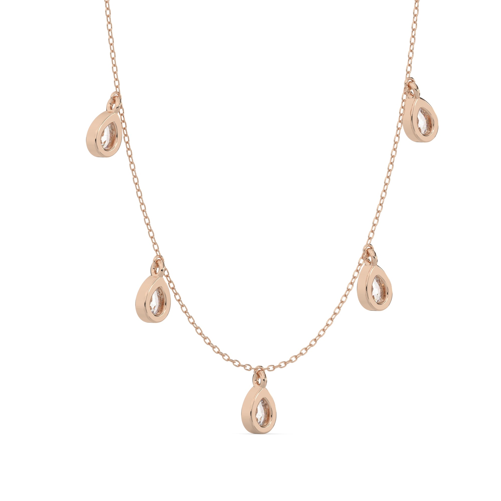 Pear Lab Grown Station Diamond Necklace