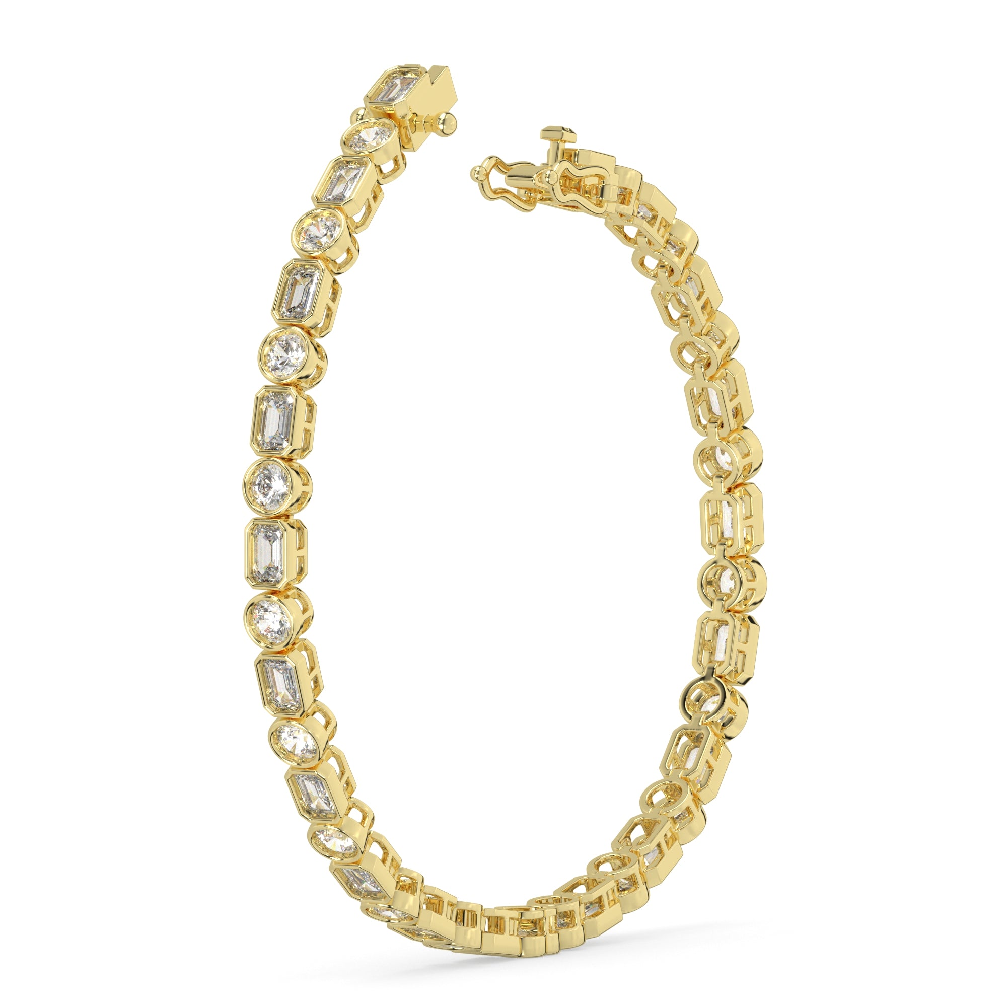 6.20 CTW Mixed-Cut Lab Grown Diamond Bezel Tennis Bracelet