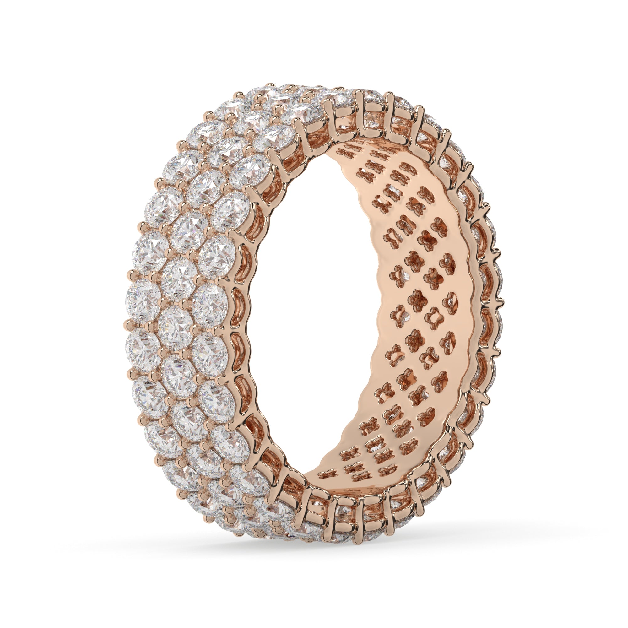 Triple Row Round Diamond Eternity Band