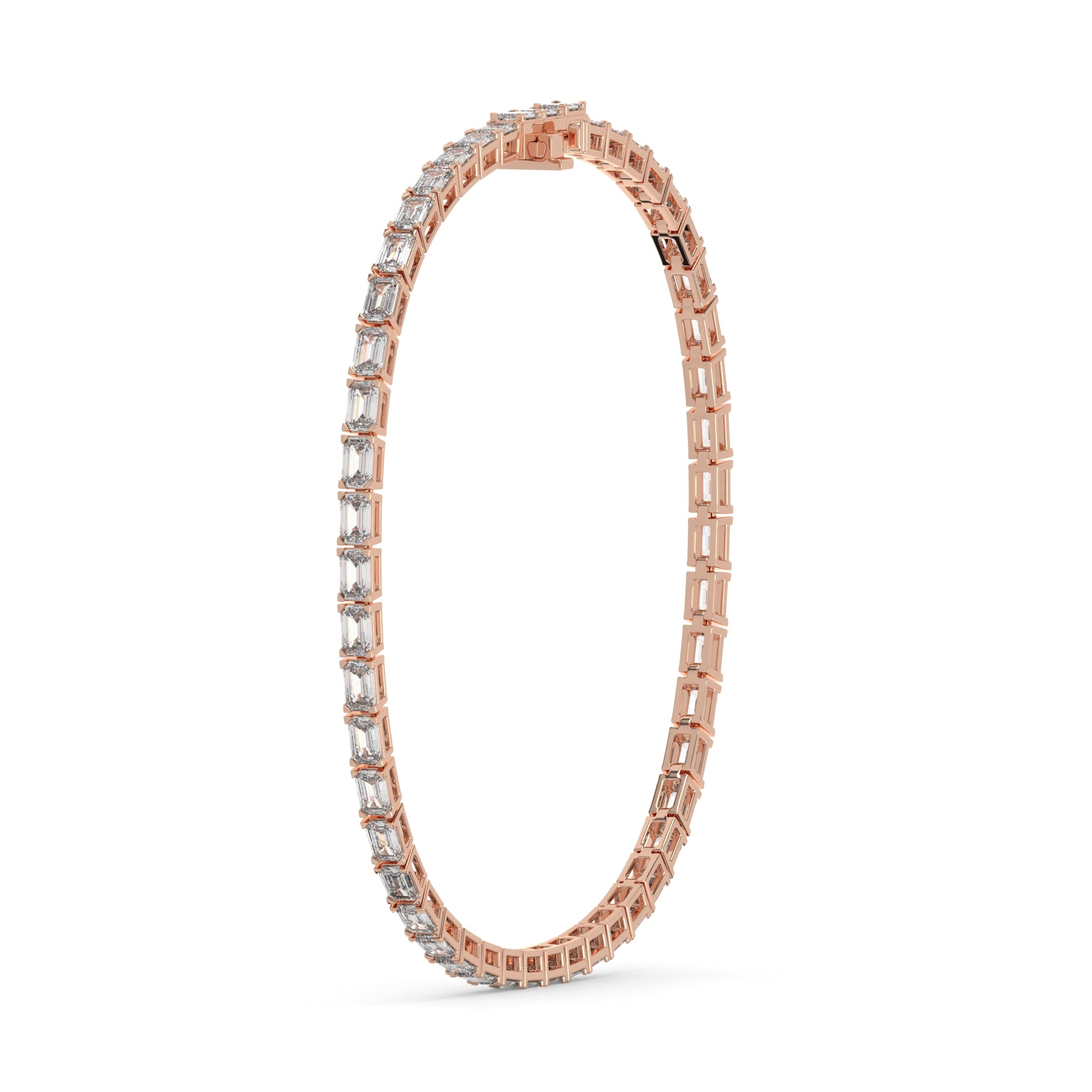 3.20 CTW Emerald Lab Diamond Classic East West Tennis Bracelet