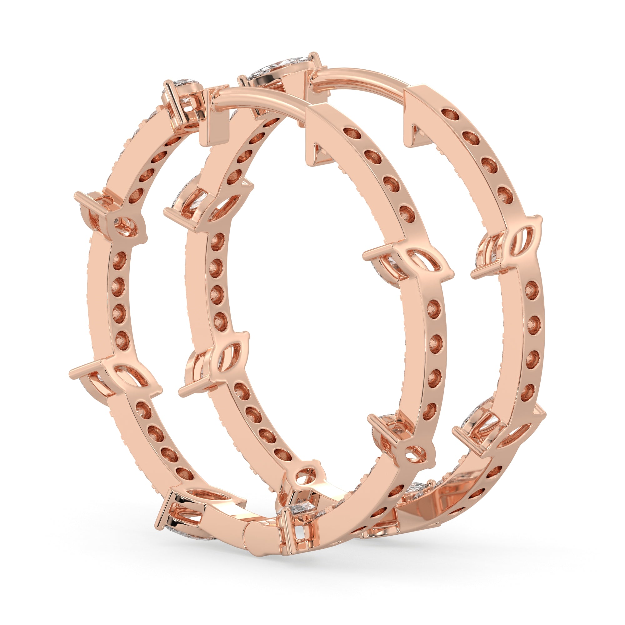 0.65 CTW Multi Lab Diamond Stunning Hoops Earrings