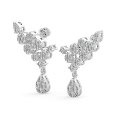 1.65 CTW Lab Diamond Floral Cluster Diamond Drop Earrings