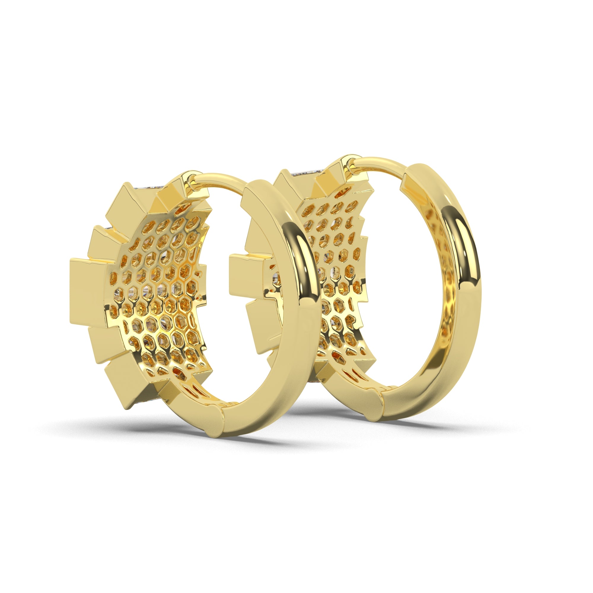 0.70 CTW Baguette Lab Diamond Stunning Hoops Earrings