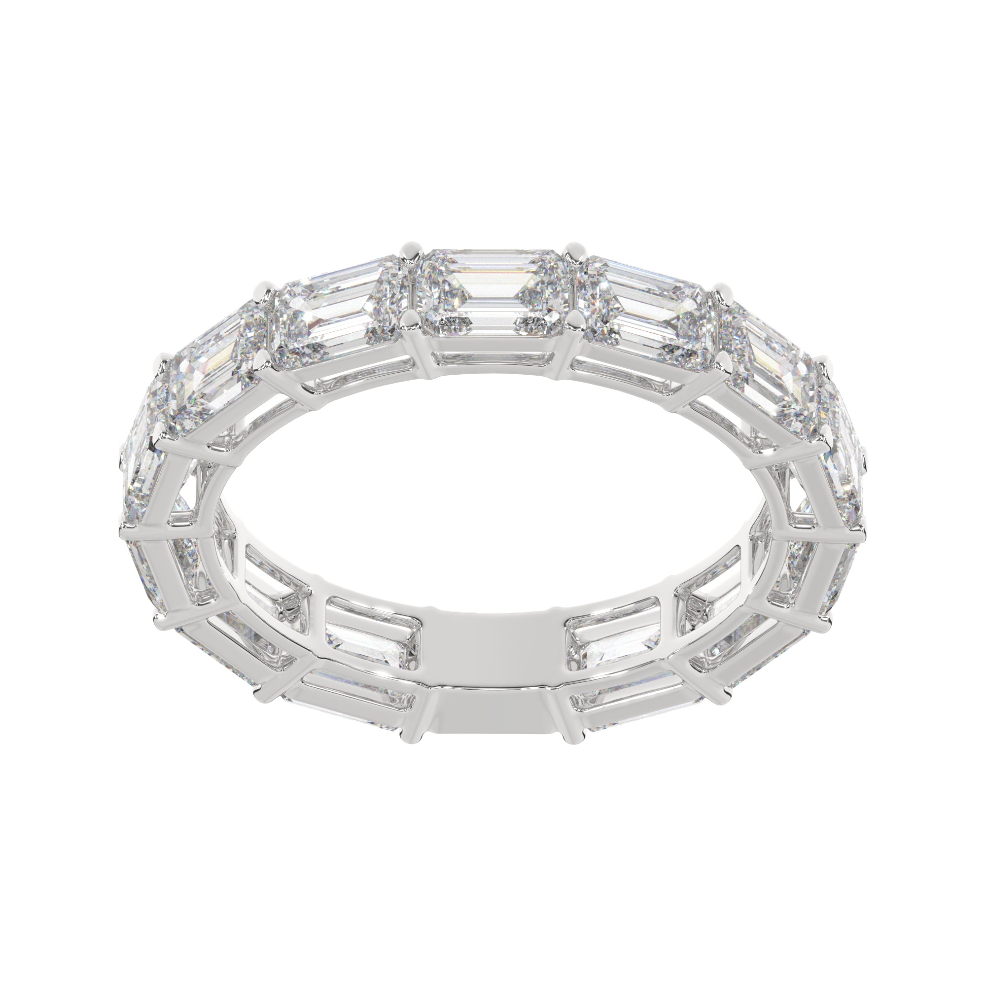 3.80 CTW Emerald Diamond East West Eternity Ring