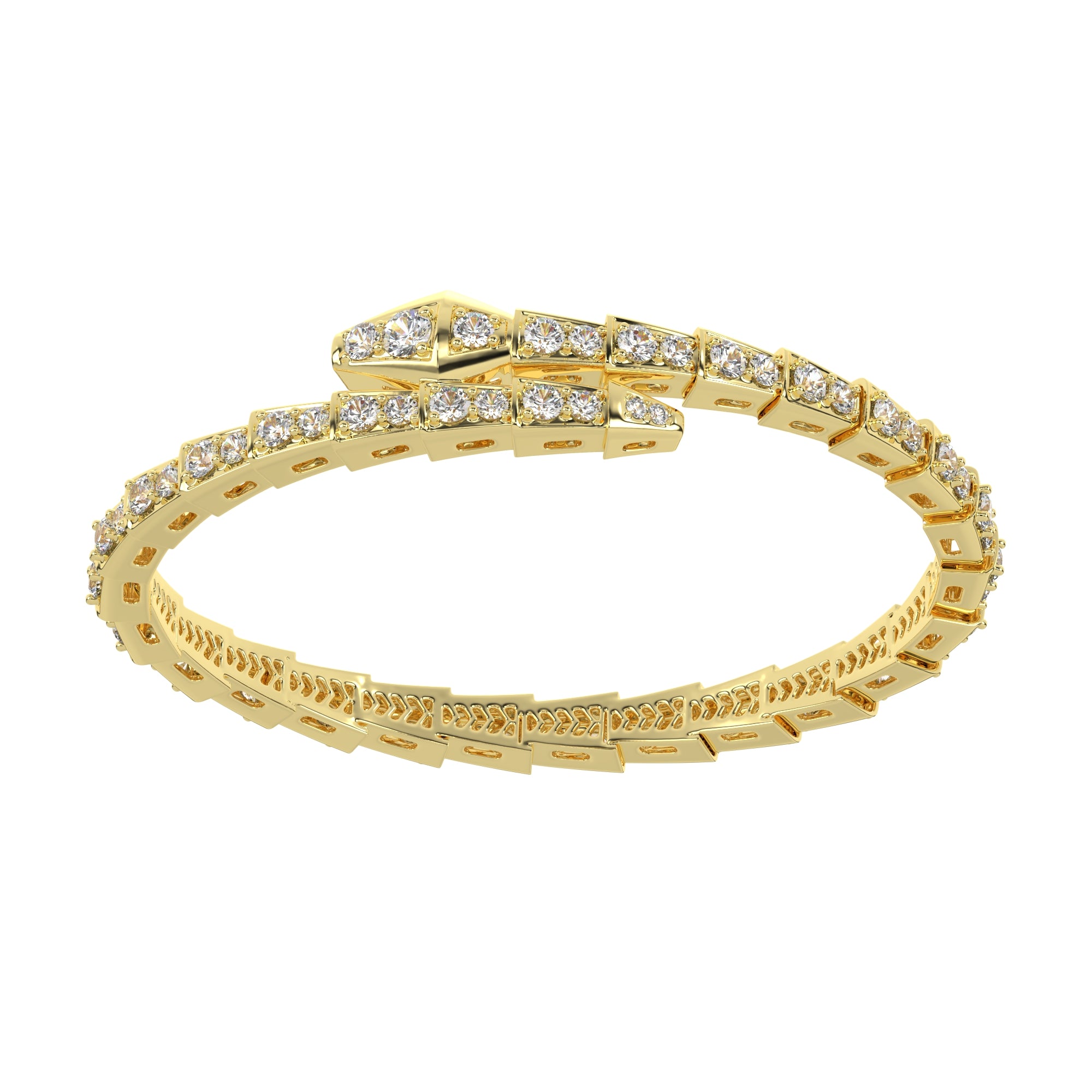 3.90 CTW Serpenti-Inspired Lab Grown Diamond Viper Wrap Bracelet