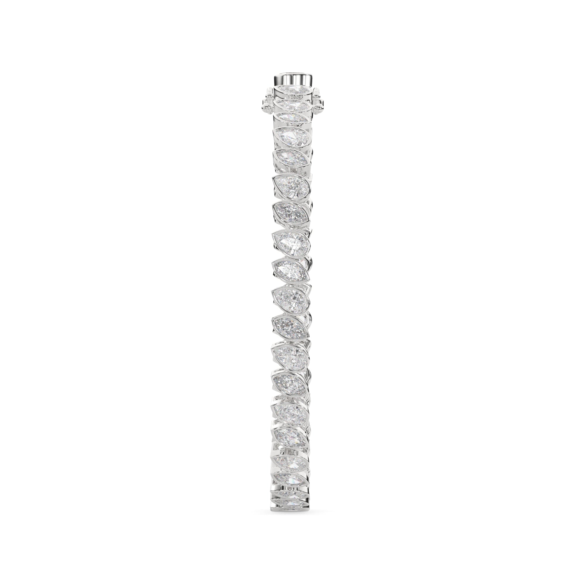 Alternating Marquise & Pear Bezel Lab Grown Diamond Tennis Bracelet