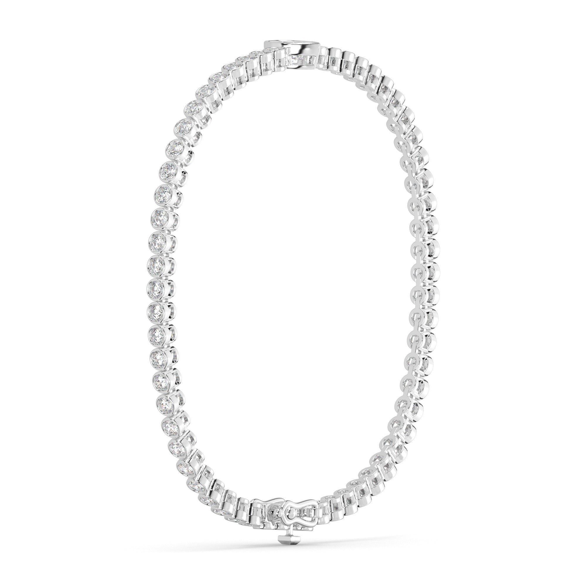 3.25 CTW Delicate Pear Solitaire Lab Grown Diamond Bezel Tennis Bracelet