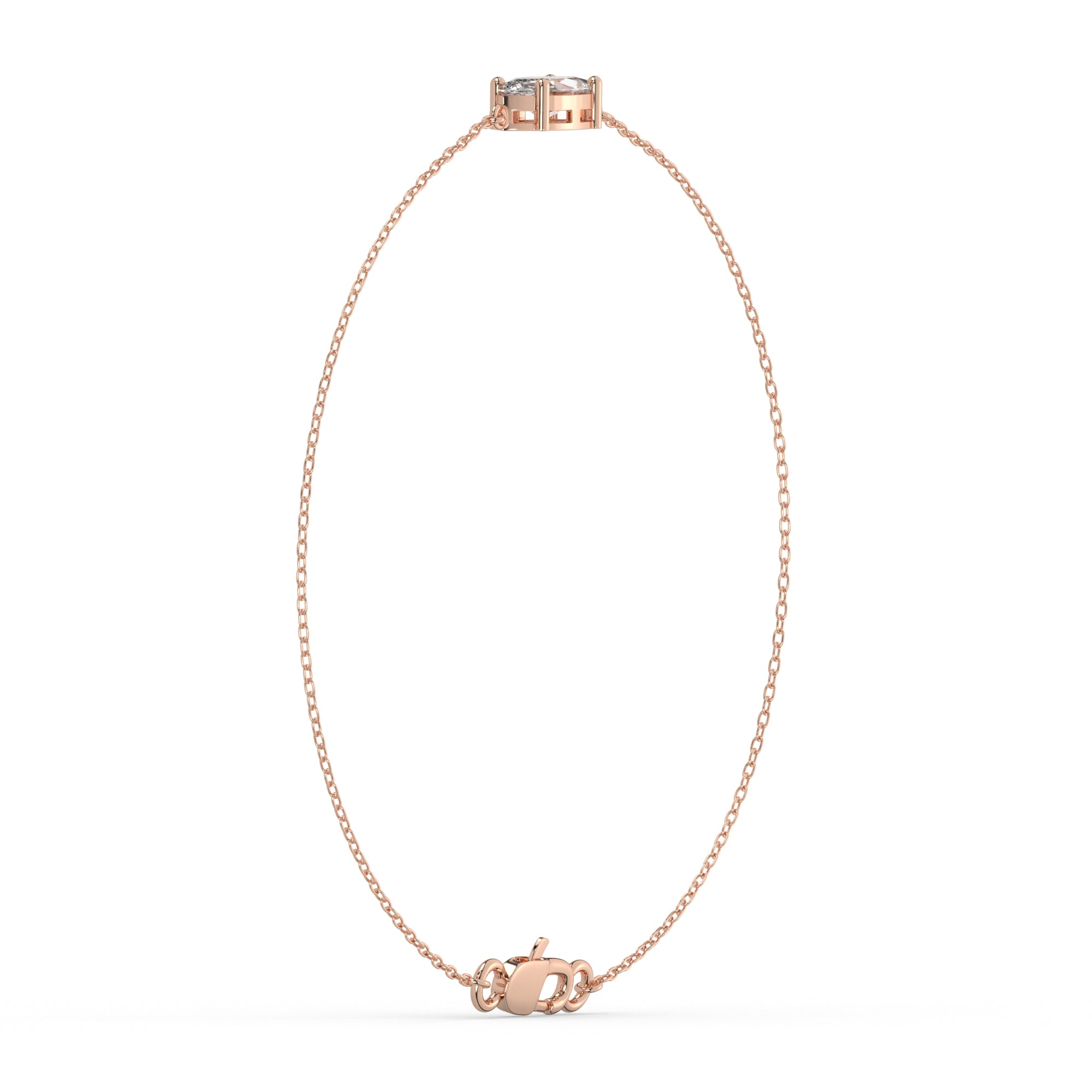 Marquise Lab Diamond Solitaire Bracelet