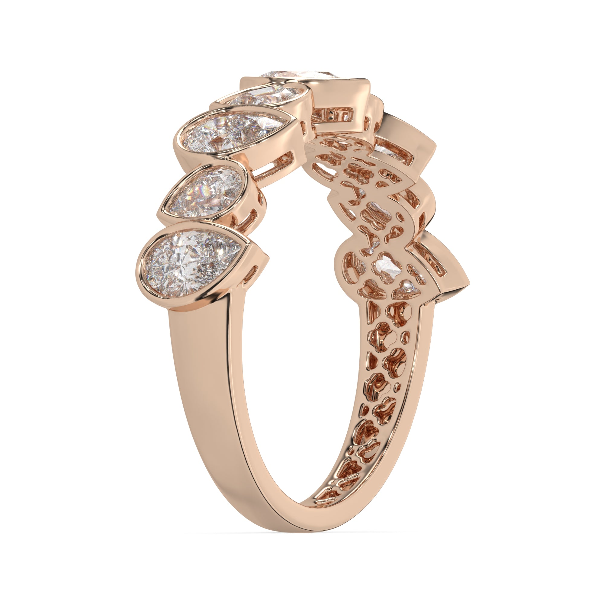 1.85 CTW Pear Diamond Bezel Eternity Ring