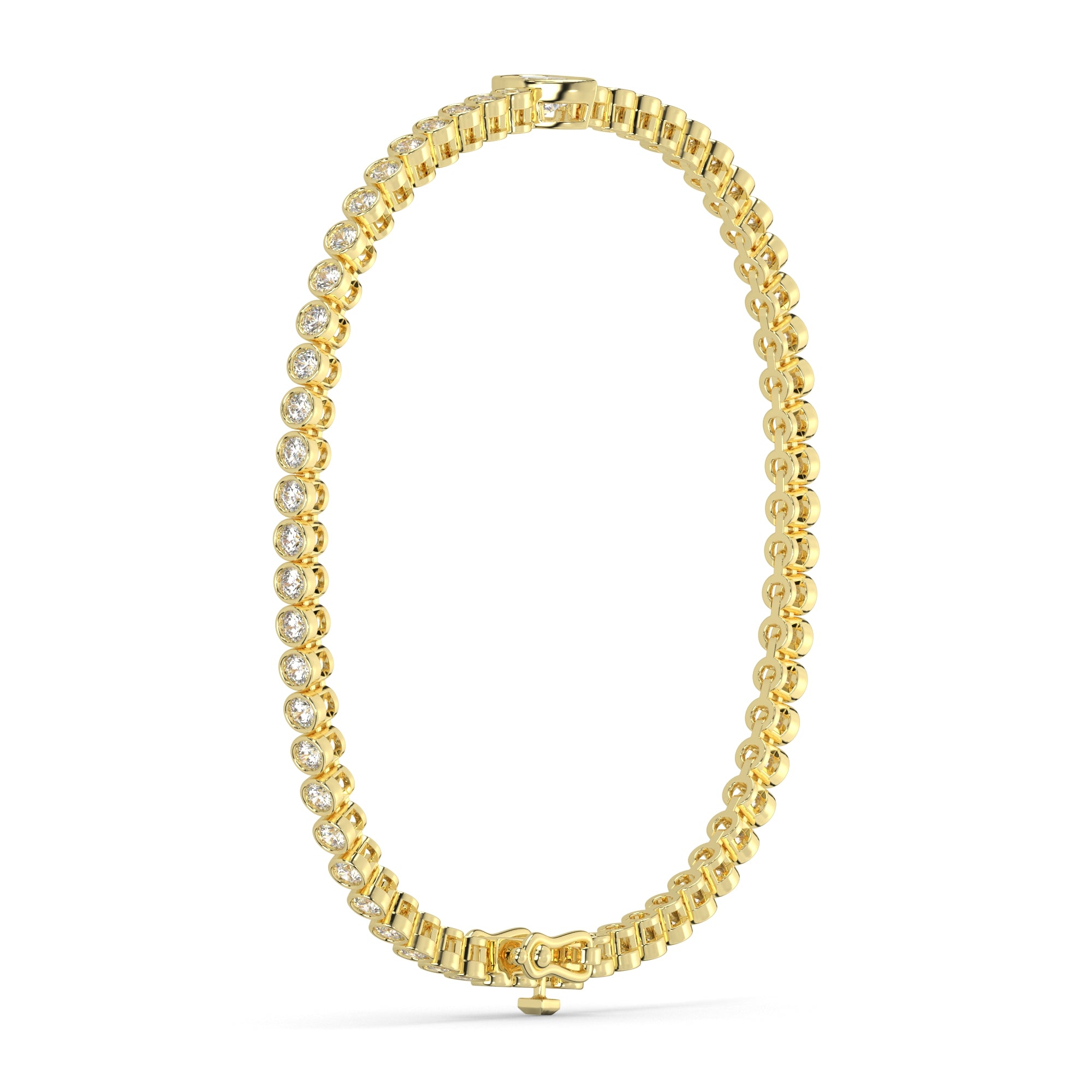 3.25 CTW Delicate Pear Solitaire Lab Grown Diamond Bezel Tennis Bracelet