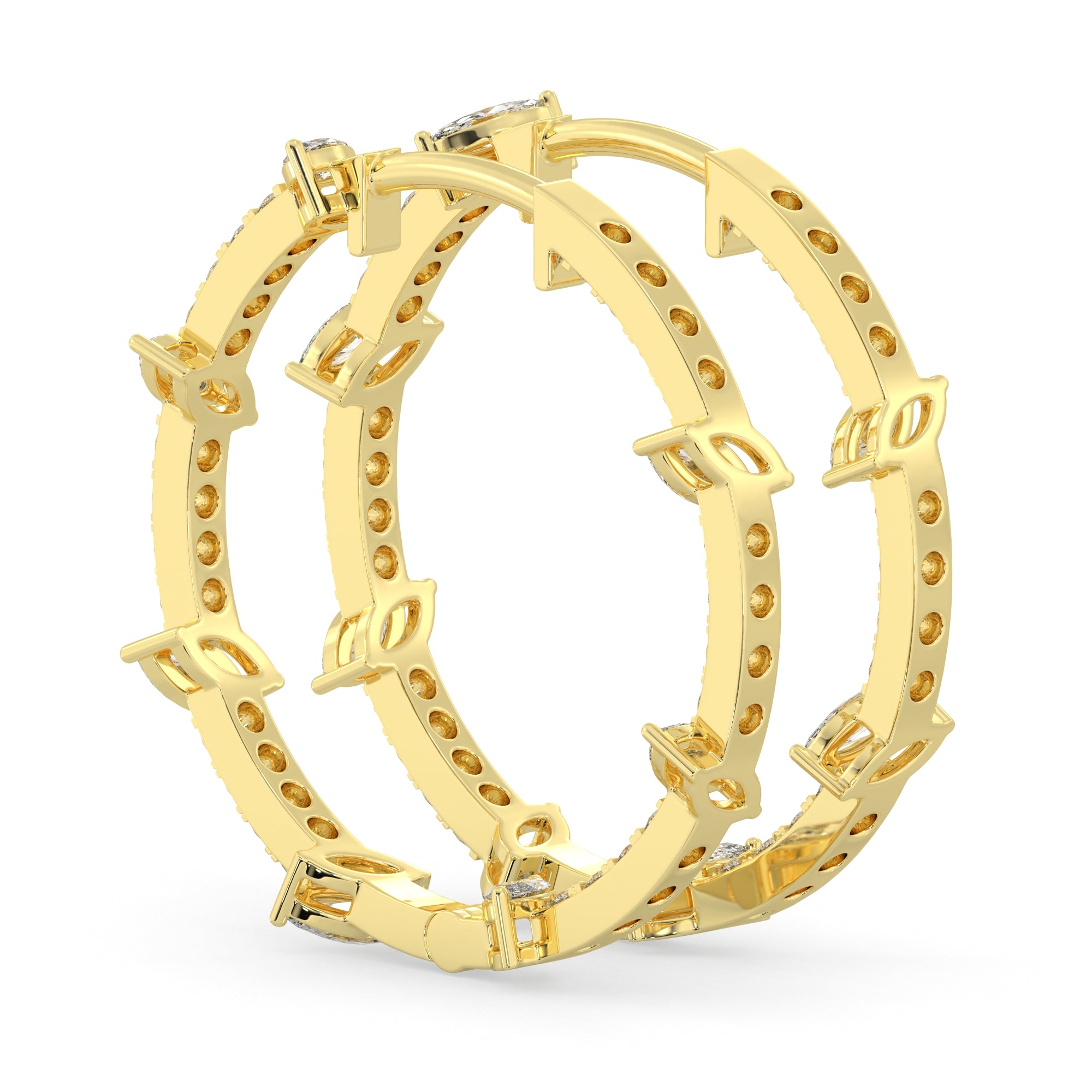 0.65 CTW Multi Lab Diamond Stunning Hoops Earrings