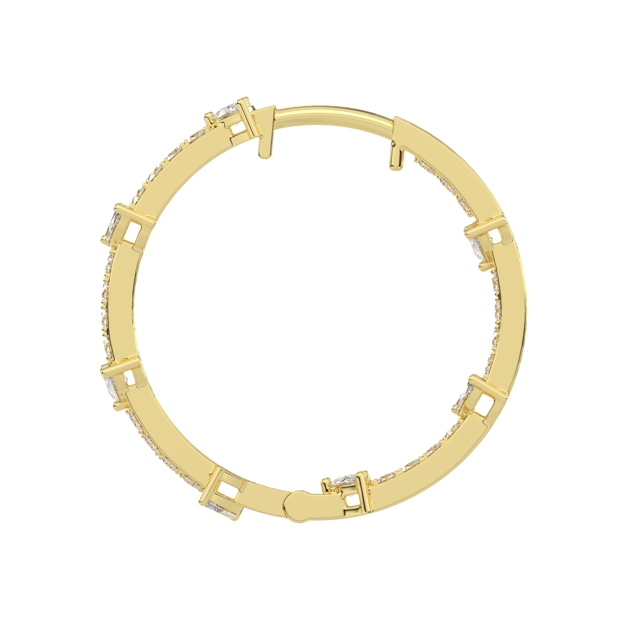 0.75 CTW Multi Lab Diamond Stunning Hoops Earrings