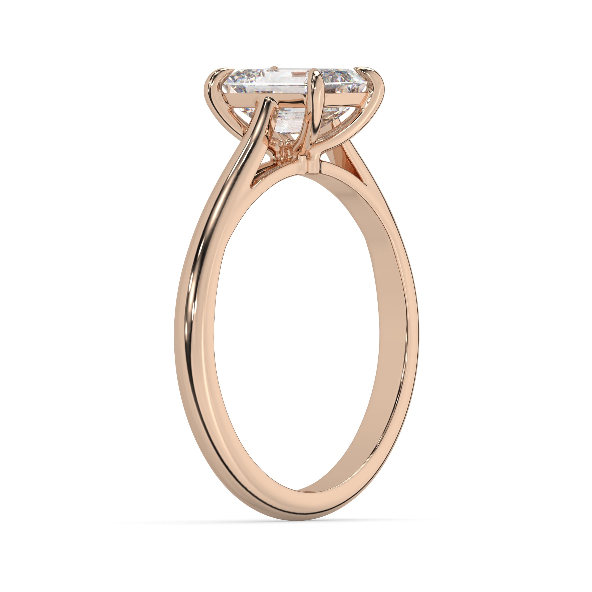 Classic Emerald Lab Grown Diamond Solitaire Engagement Ring