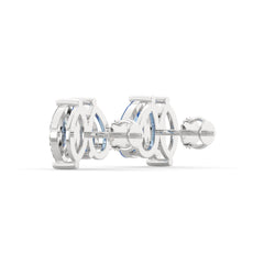 Blue Pear-Cut and Marquise Diamond Two Tone Stud Earrings
