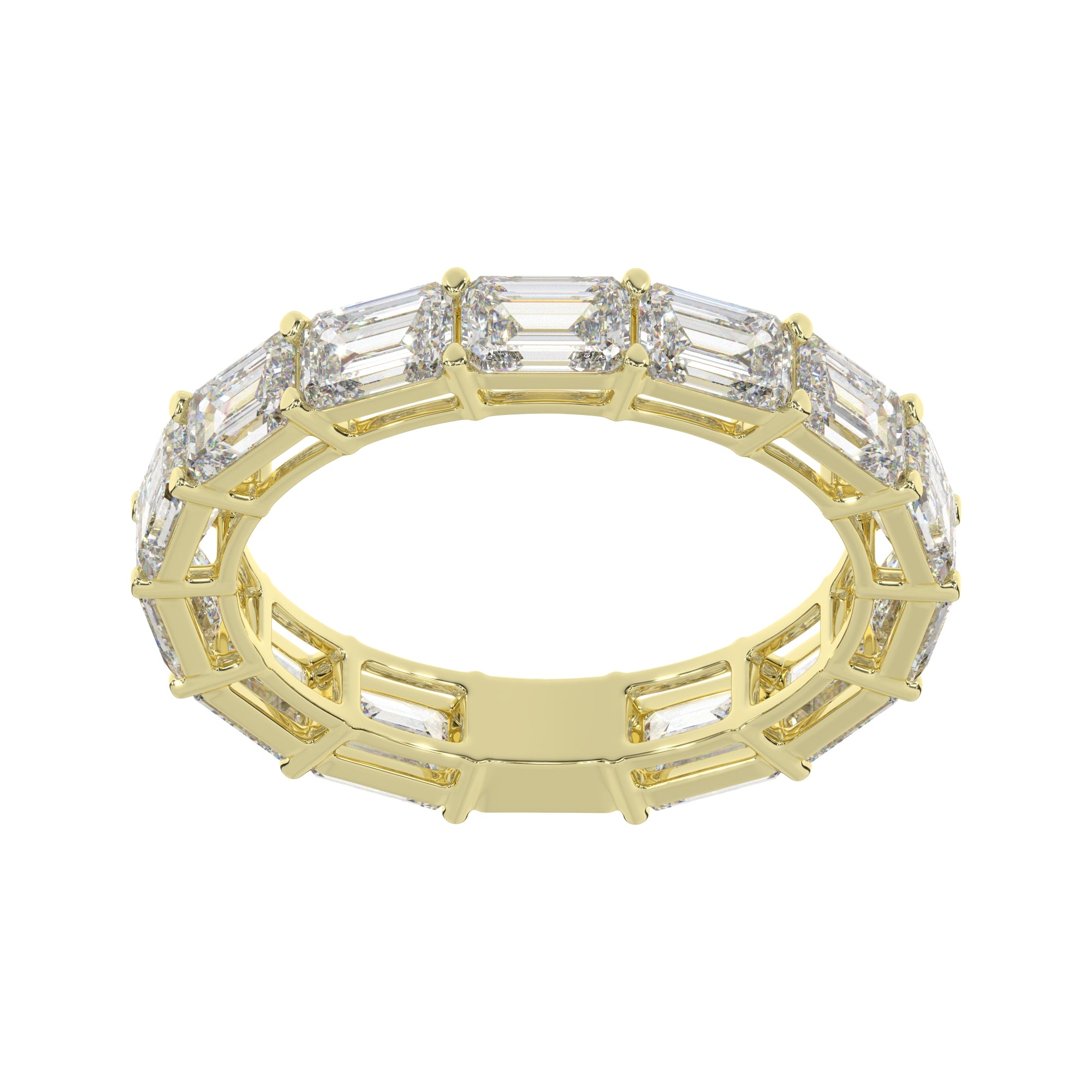 3.80 CTW Emerald Diamond East West Eternity Ring
