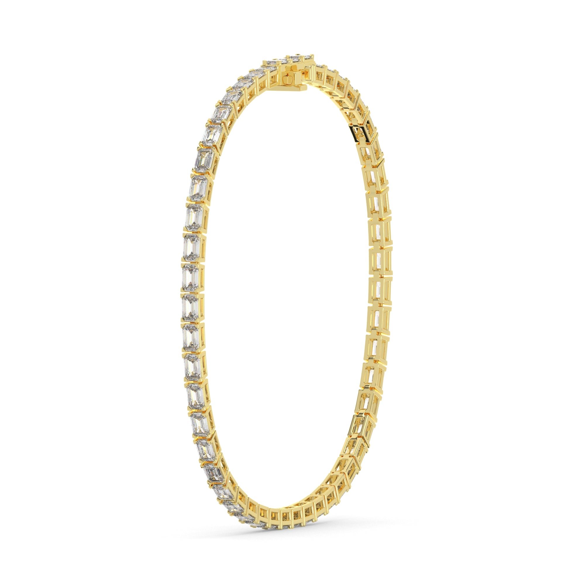 3.20 CTW Emerald Lab Diamond Classic East West Tennis Bracelet