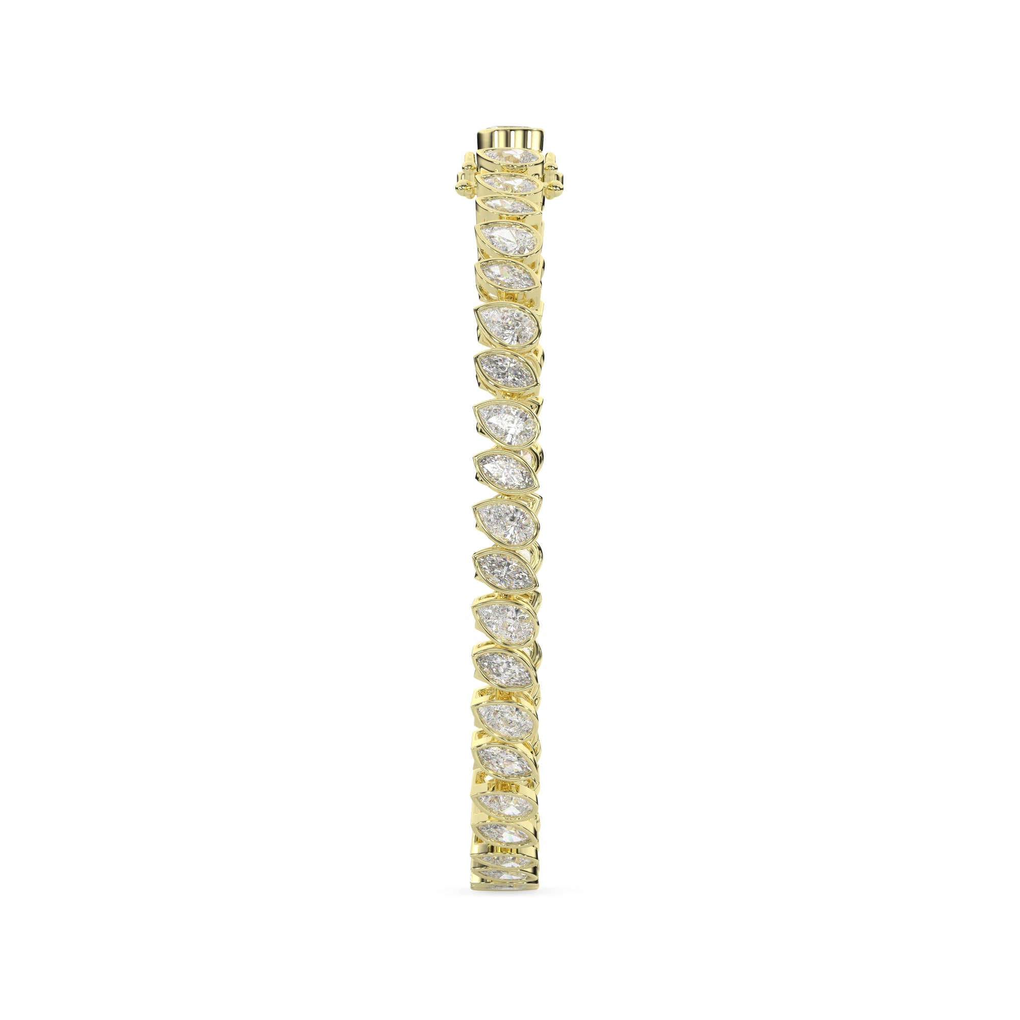 Alternating Marquise & Pear Bezel Lab Grown Diamond Tennis Bracelet