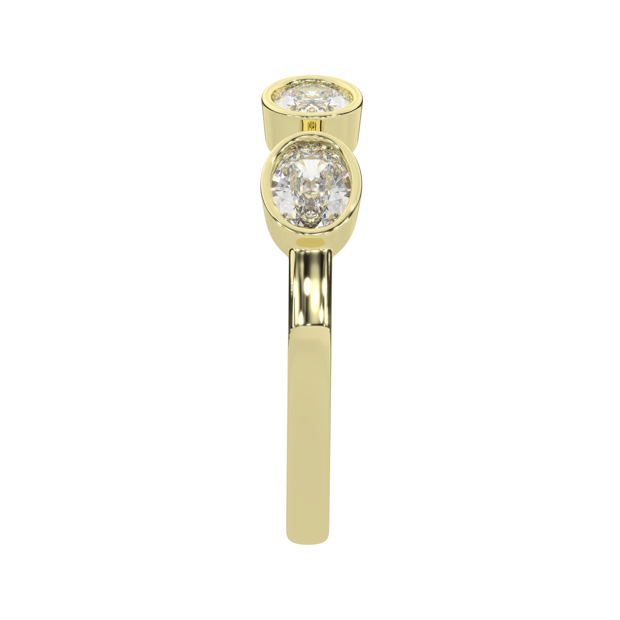 0.90 CTW Oval Bezel Half Eternity Ring