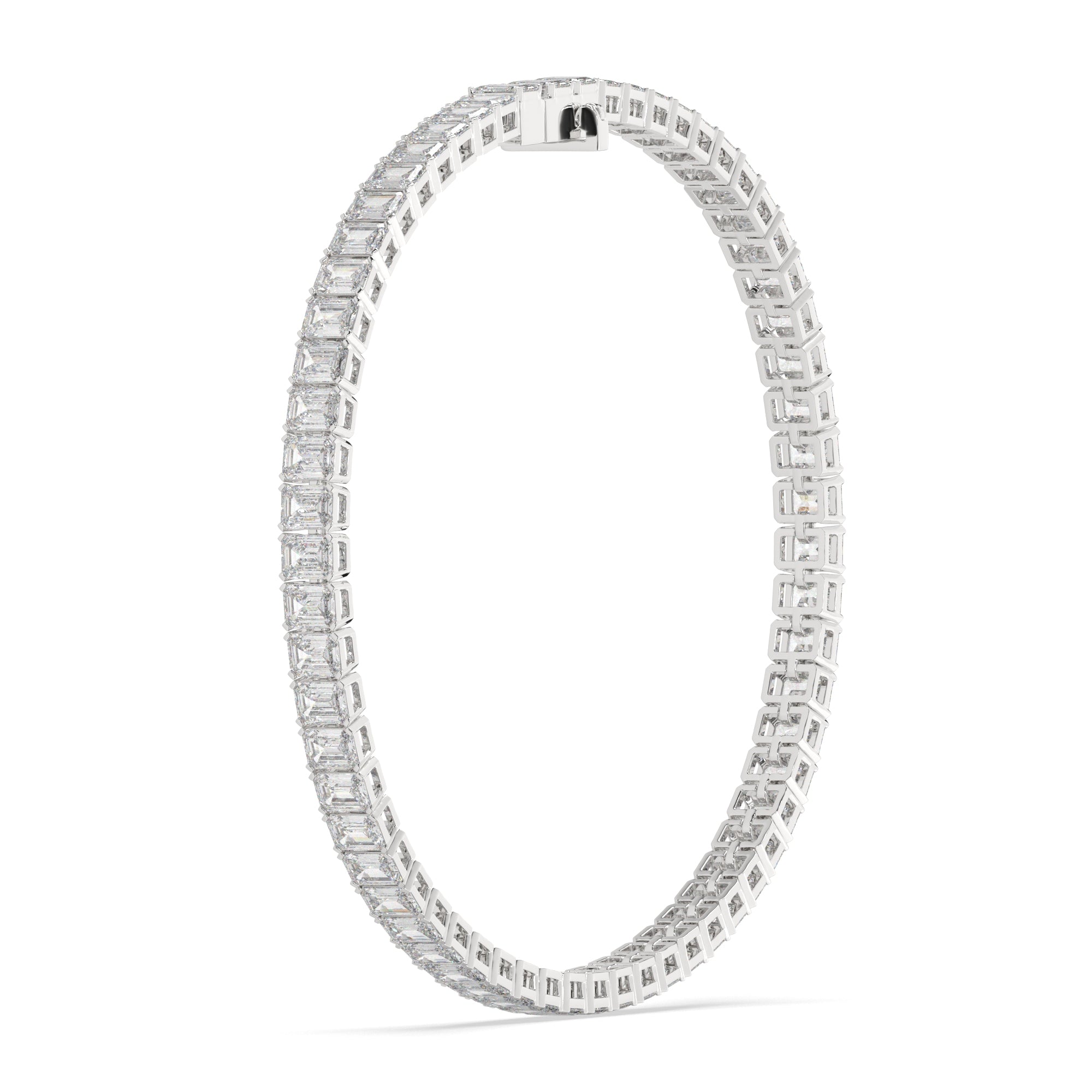 10 CTW Emerald Lab Diamond Classic Tennis Bracelet