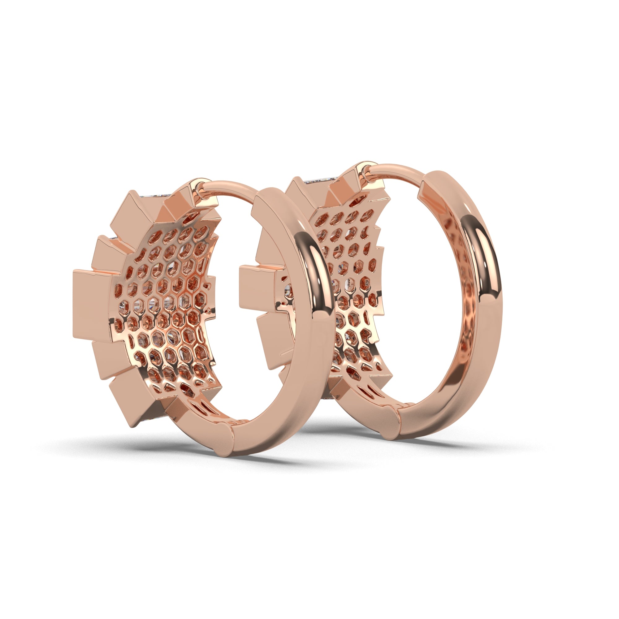 0.70 CTW Baguette Lab Diamond Stunning Hoops Earrings