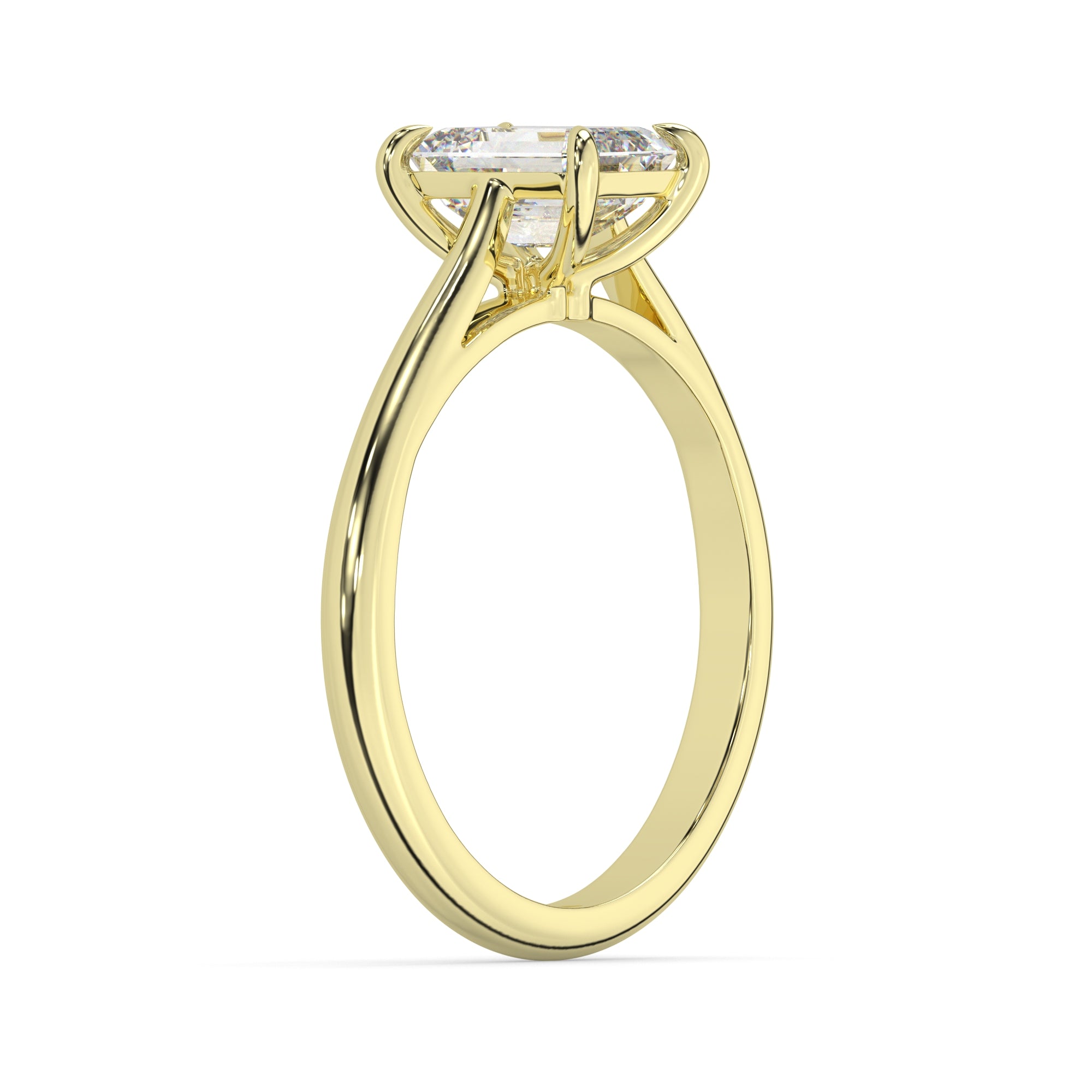 Classic Emerald Lab Grown Diamond Solitaire Engagement Ring