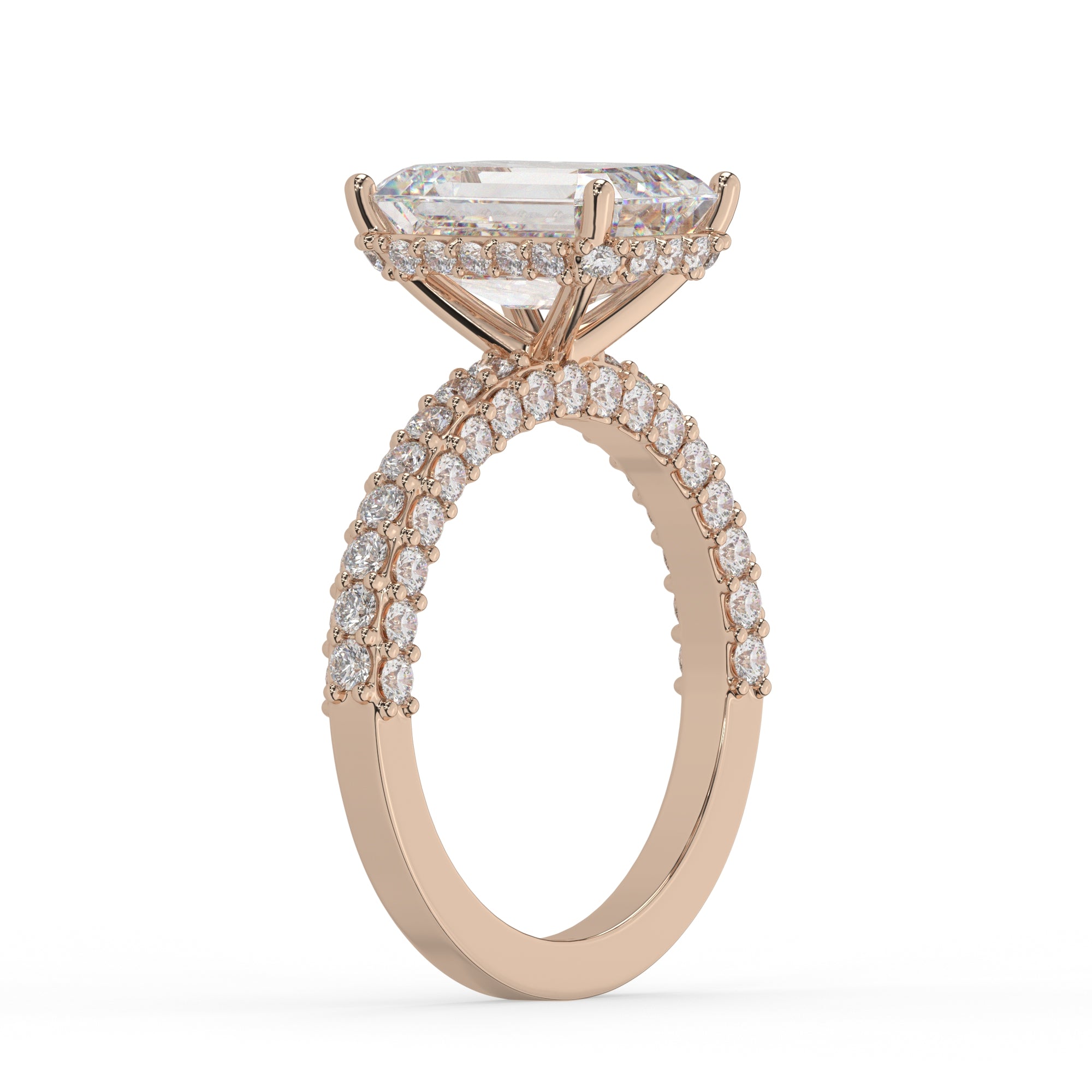 Luxury Emerald-Cut lab Grown Diamond Engagement Ring