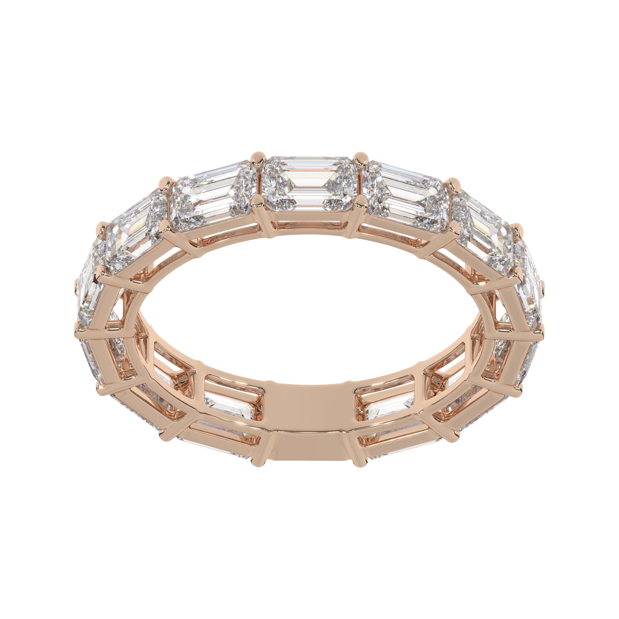 3.80 CTW Emerald Diamond East West Eternity Ring