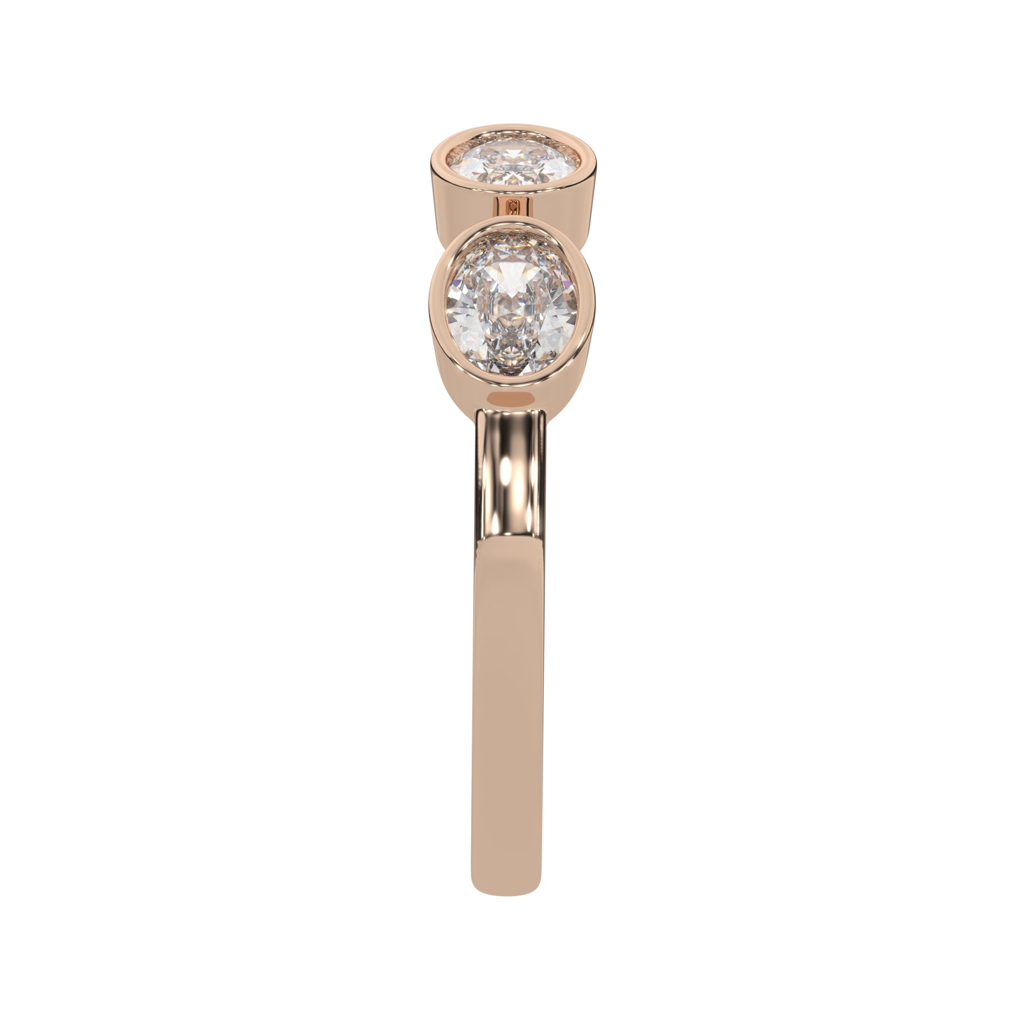 0.90 CTW Oval Bezel Half Eternity Ring