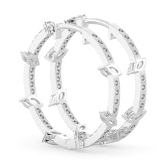 0.65 CTW Multi Lab Diamond Stunning Hoops Earrings