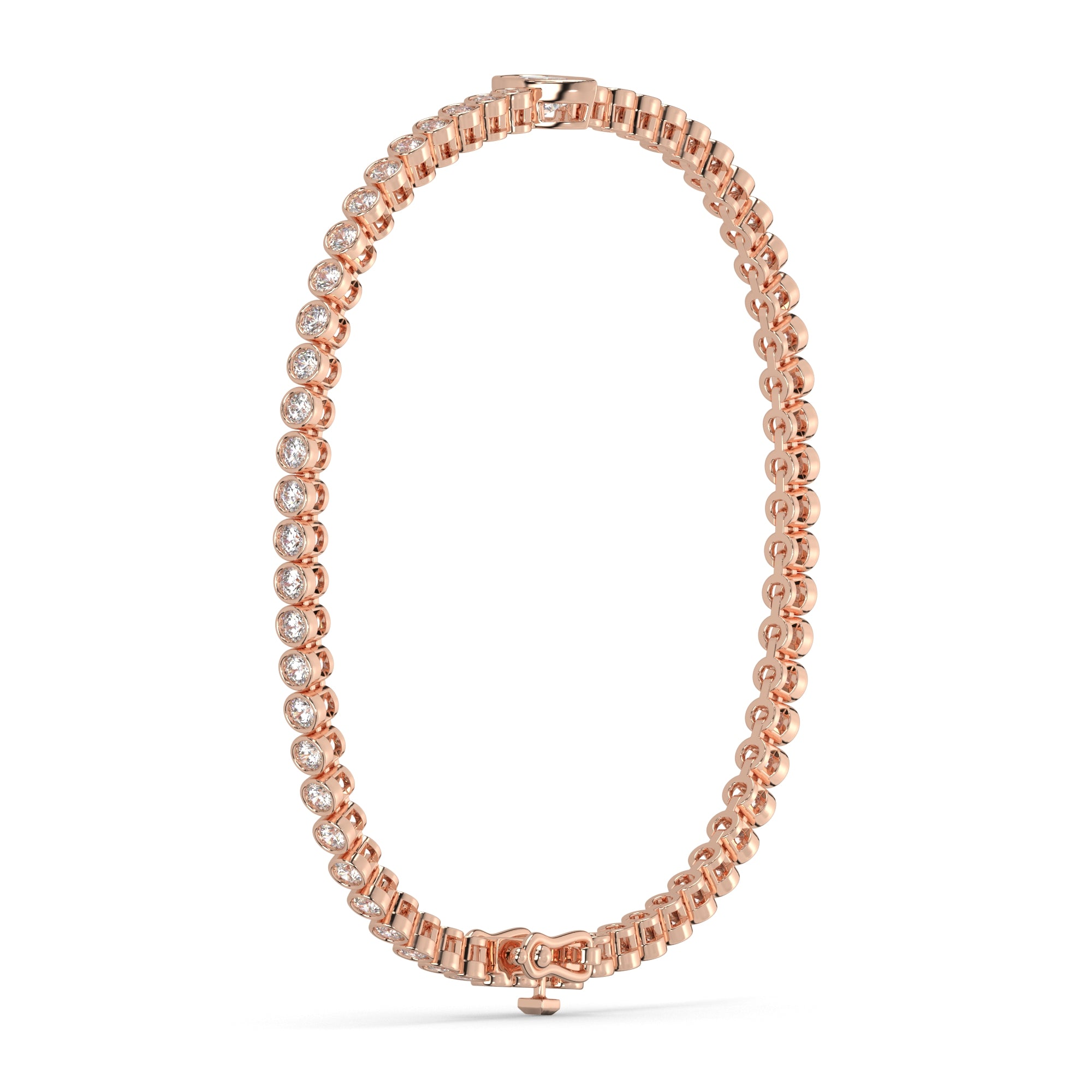 3.25 CTW Delicate Pear Solitaire Lab Grown Diamond Bezel Tennis Bracelet