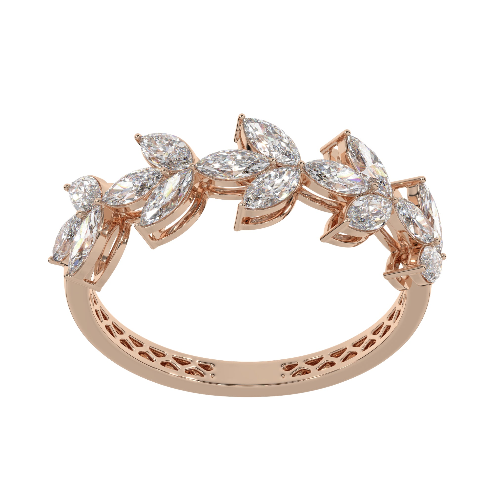1.50 CTW Marquise Diamond Floral Eternity Ring