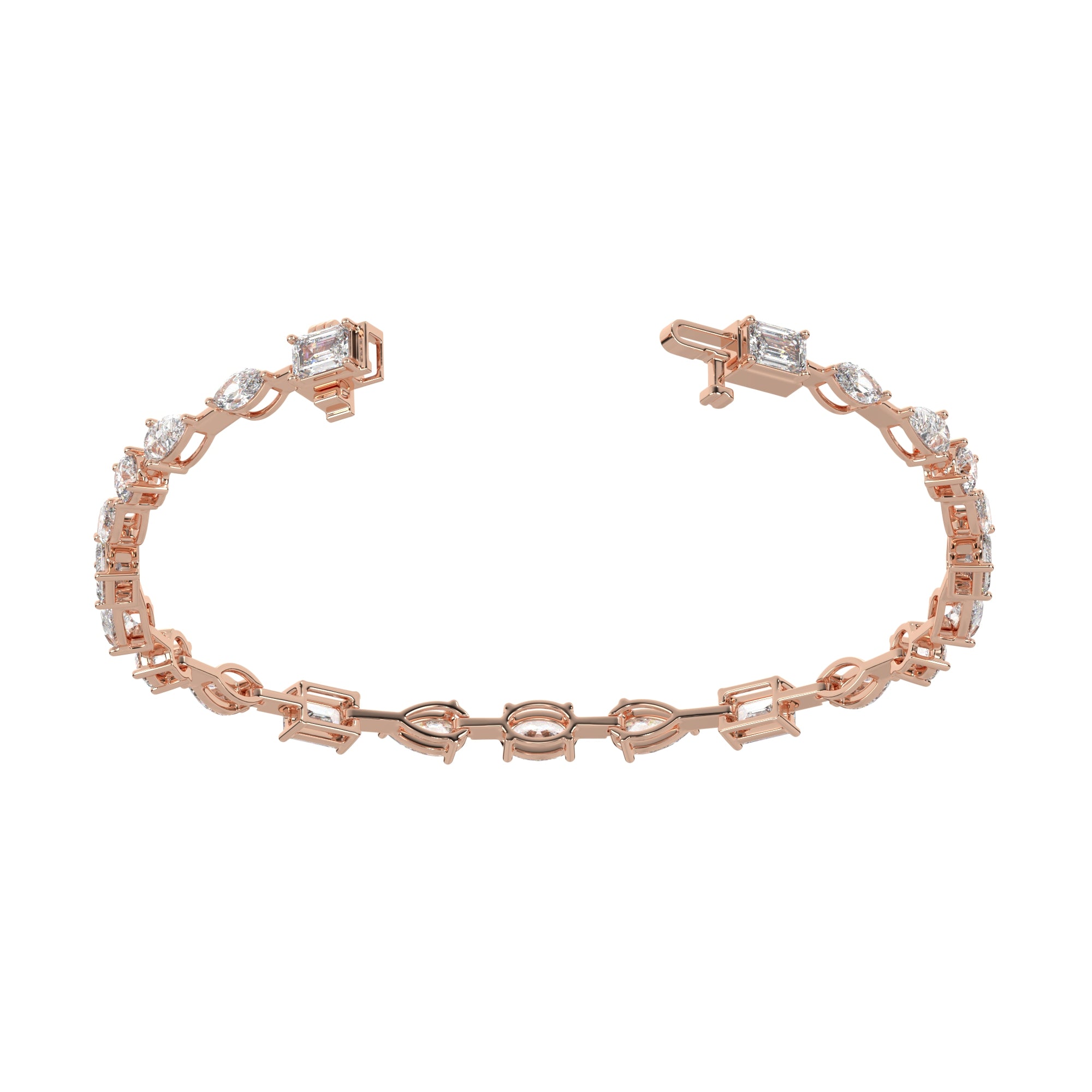 5.70 CTW Multishape Lab Grown Diamond Tennis Bracelet