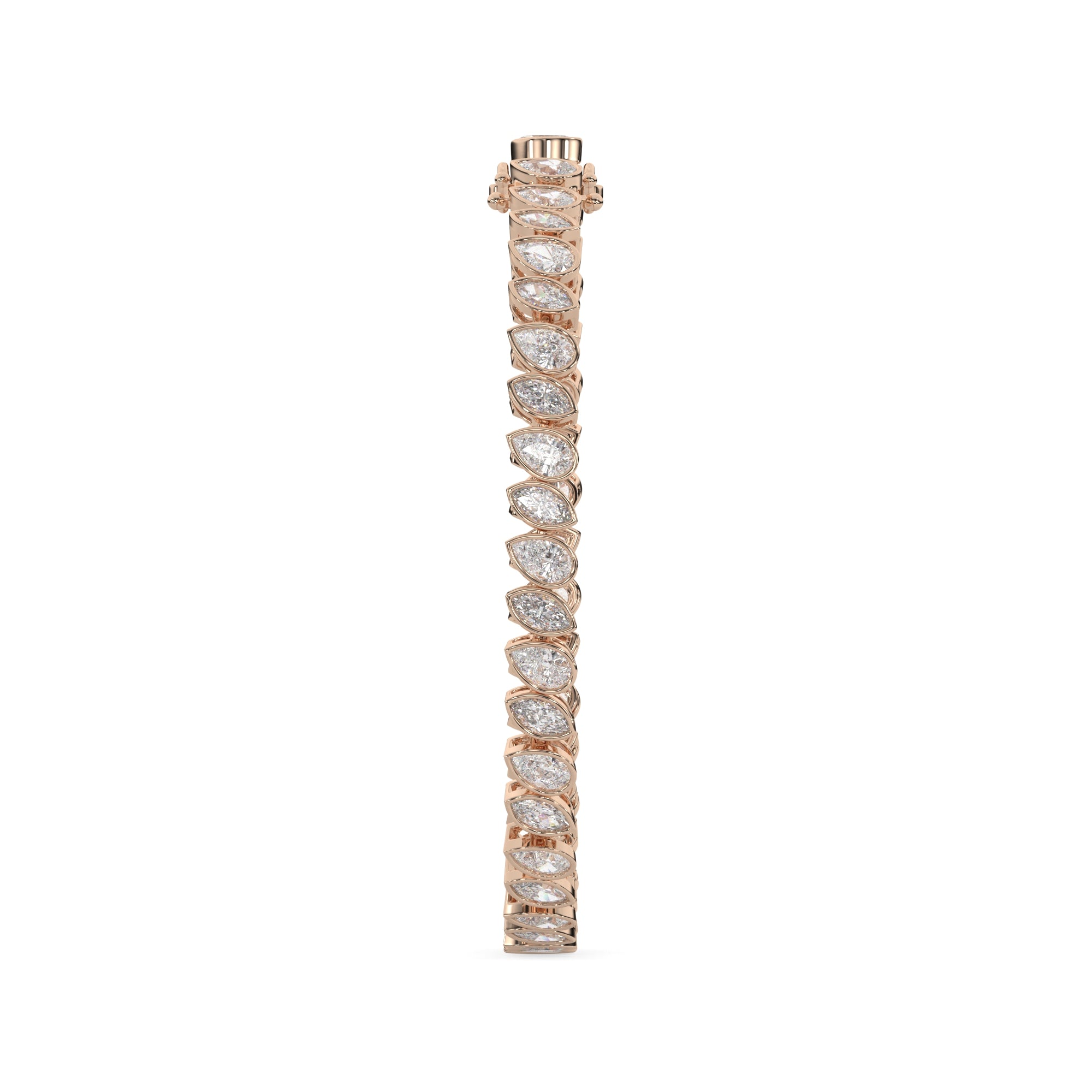 Alternating Marquise & Pear Bezel Lab Grown Diamond Tennis Bracelet