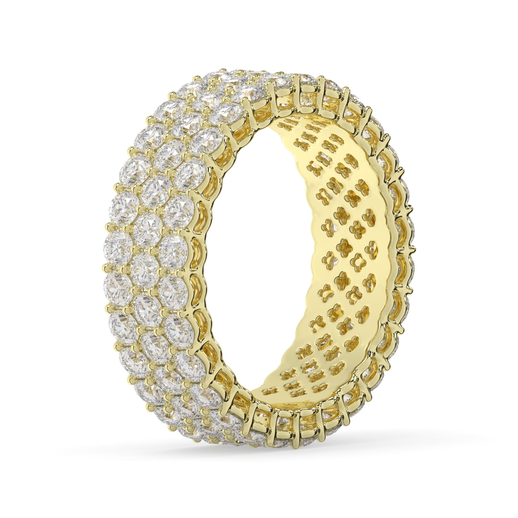 Triple Row Round Diamond Eternity Band