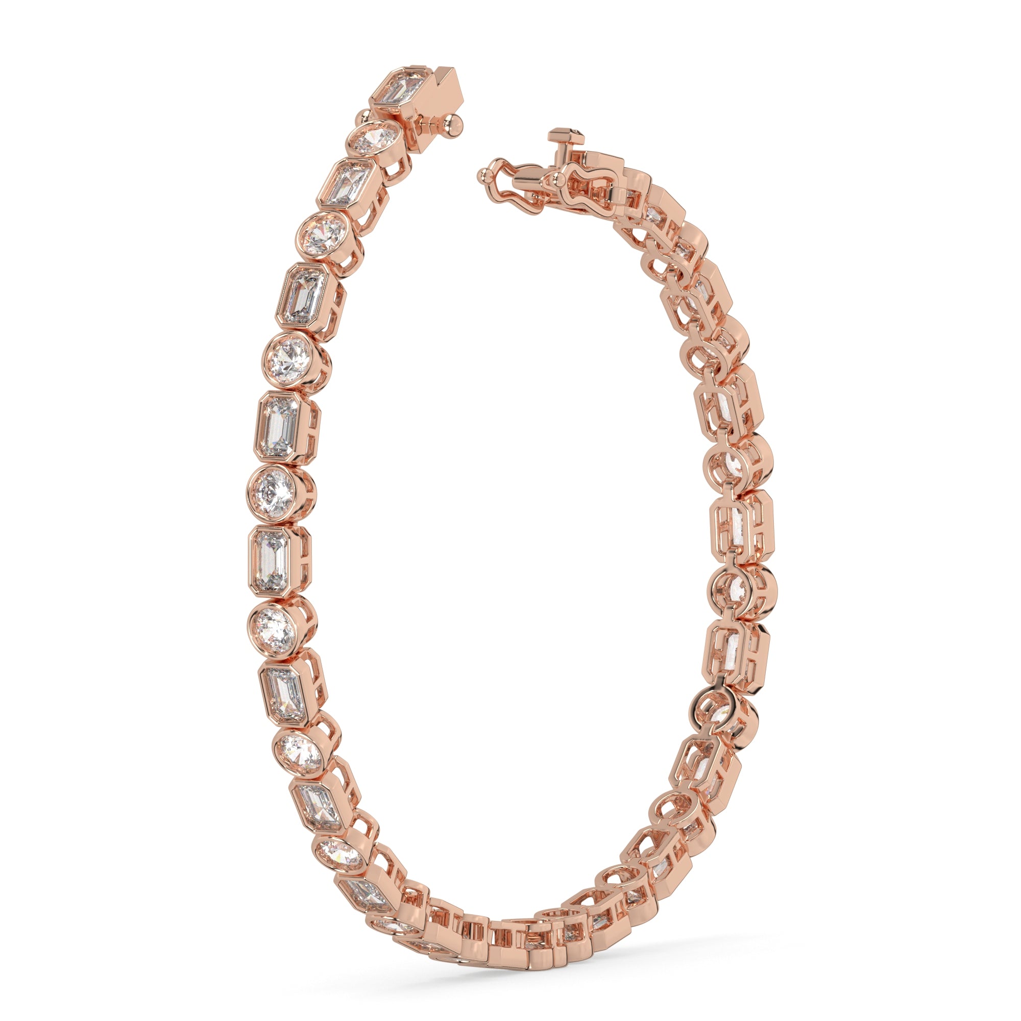 6.20 CTW Mixed-Cut Lab Grown Diamond Bezel Tennis Bracelet