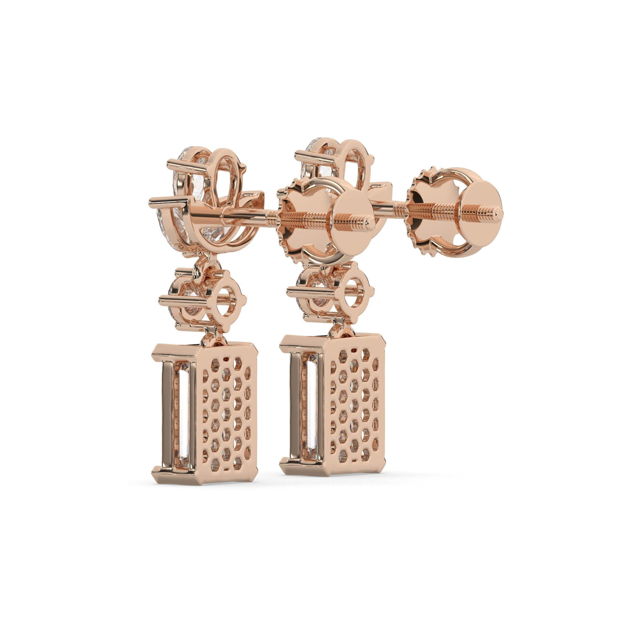 Marquise Cluster & Emerald Drop Diamond Earrings