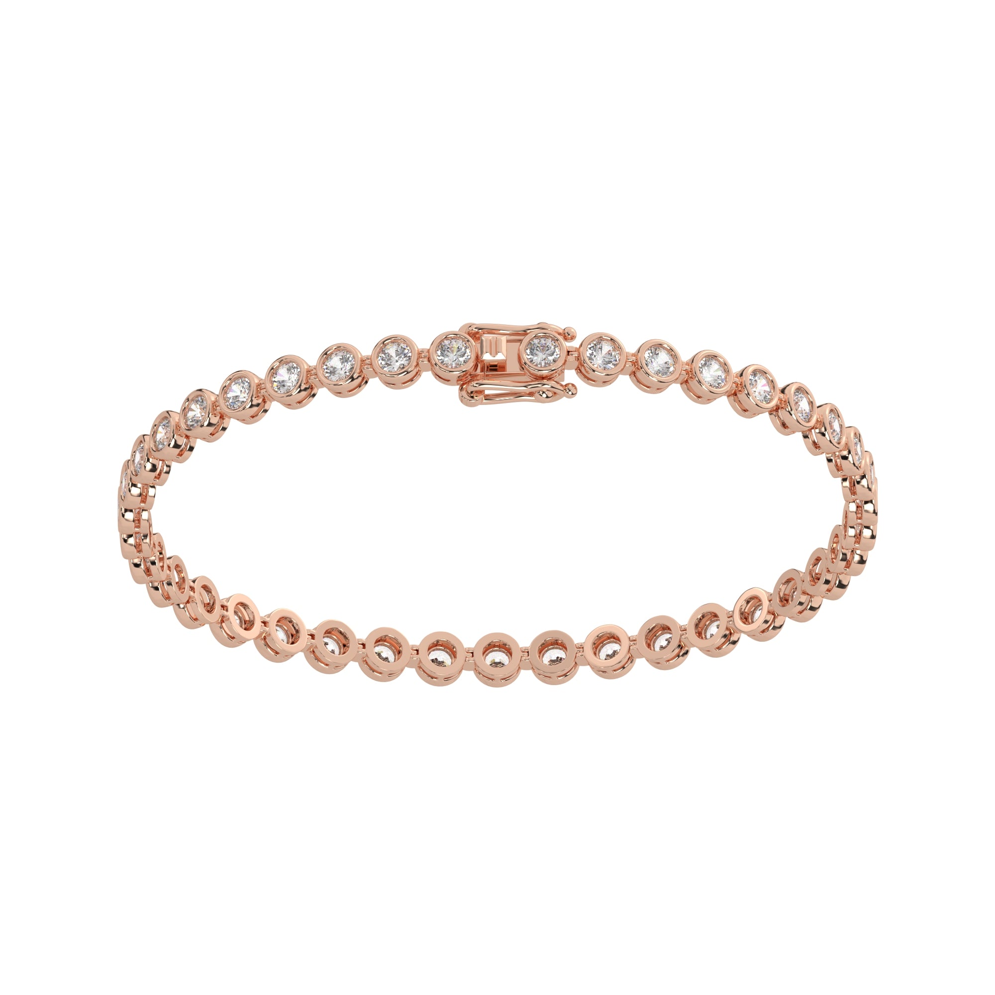 3.44 CTW Round Lab Diamond Classic Bezel Tennis Bracelet