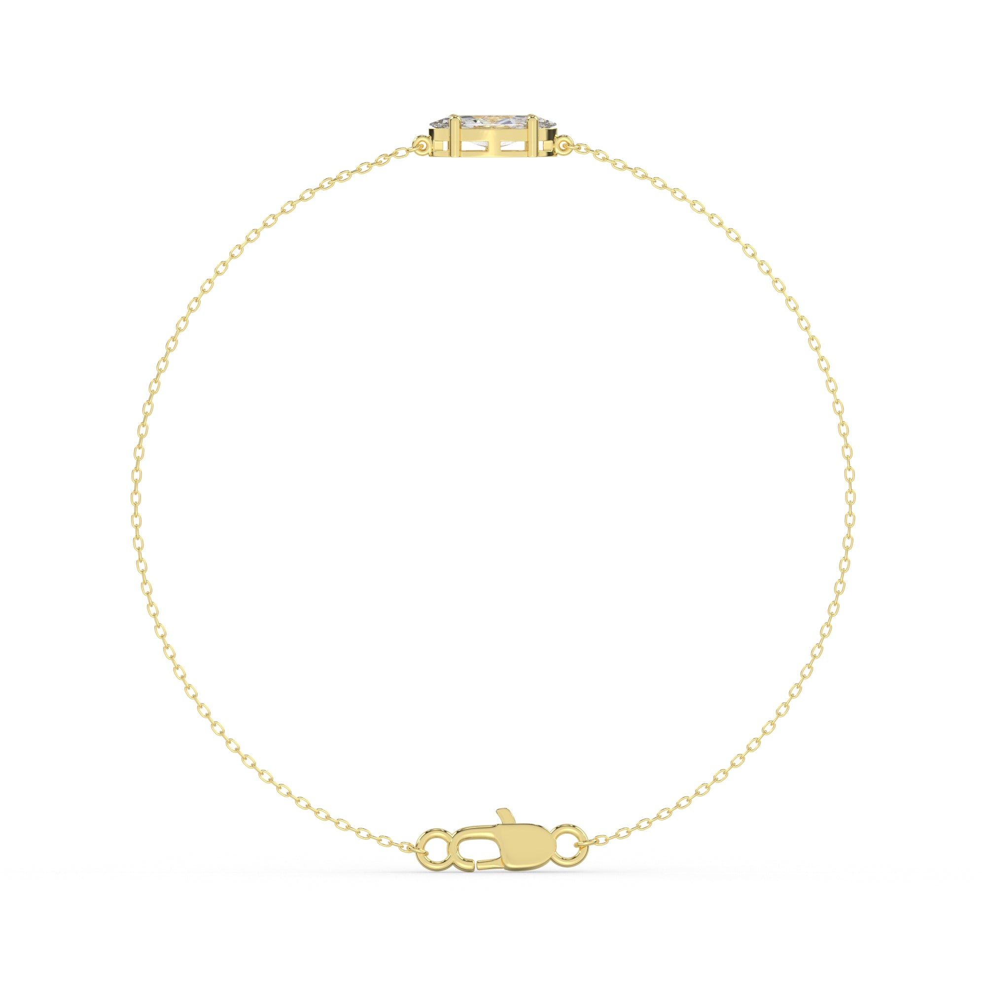 Marquise Lab Diamond Solitaire Bracelet