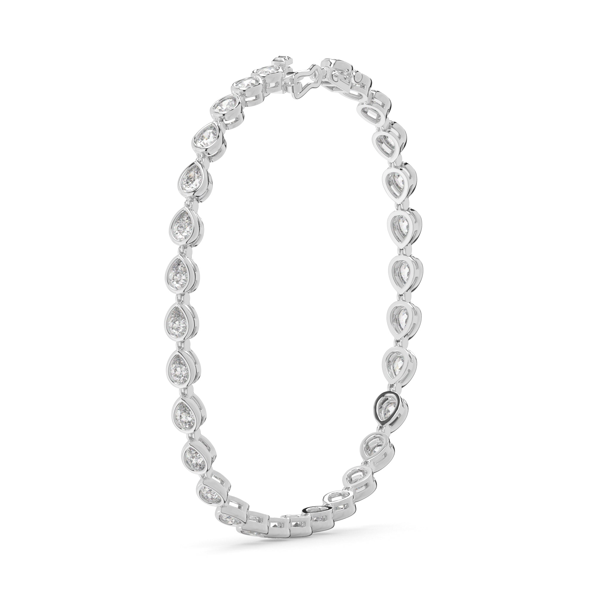6.10 CTW Pear Lab Diamond Classic Bezel Tennis Bracelet