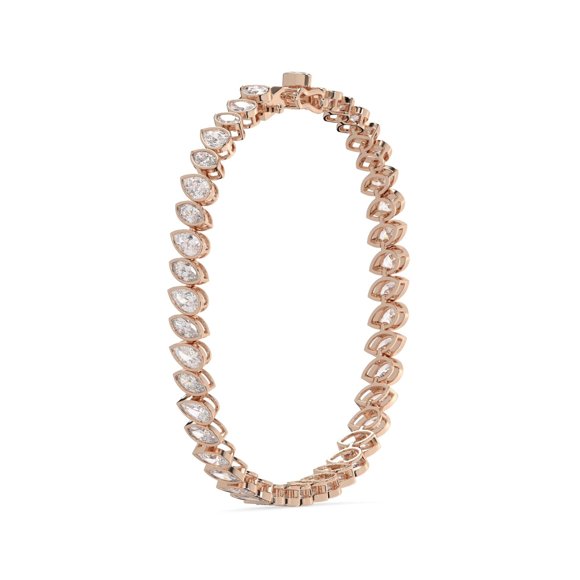 Alternating Marquise & Pear Bezel Lab Grown Diamond Tennis Bracelet