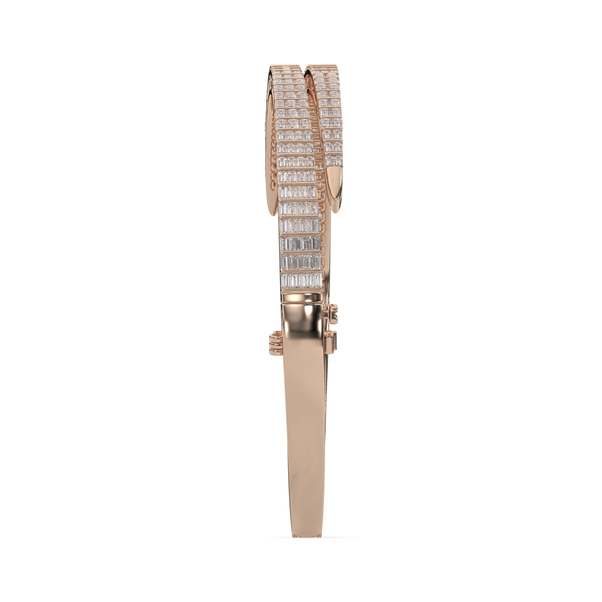 Double Row Baguette Diamond Bangle