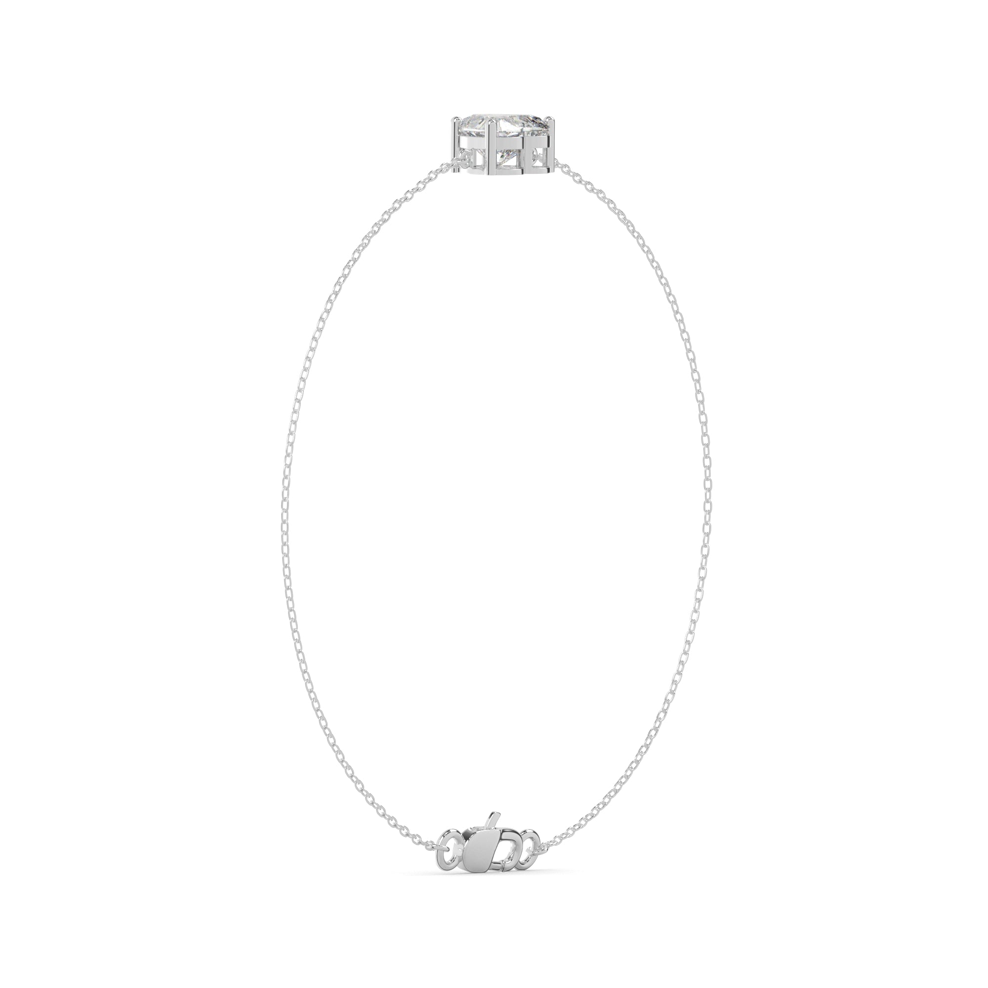 Heart Lab Diamond Solitaire Bracelet