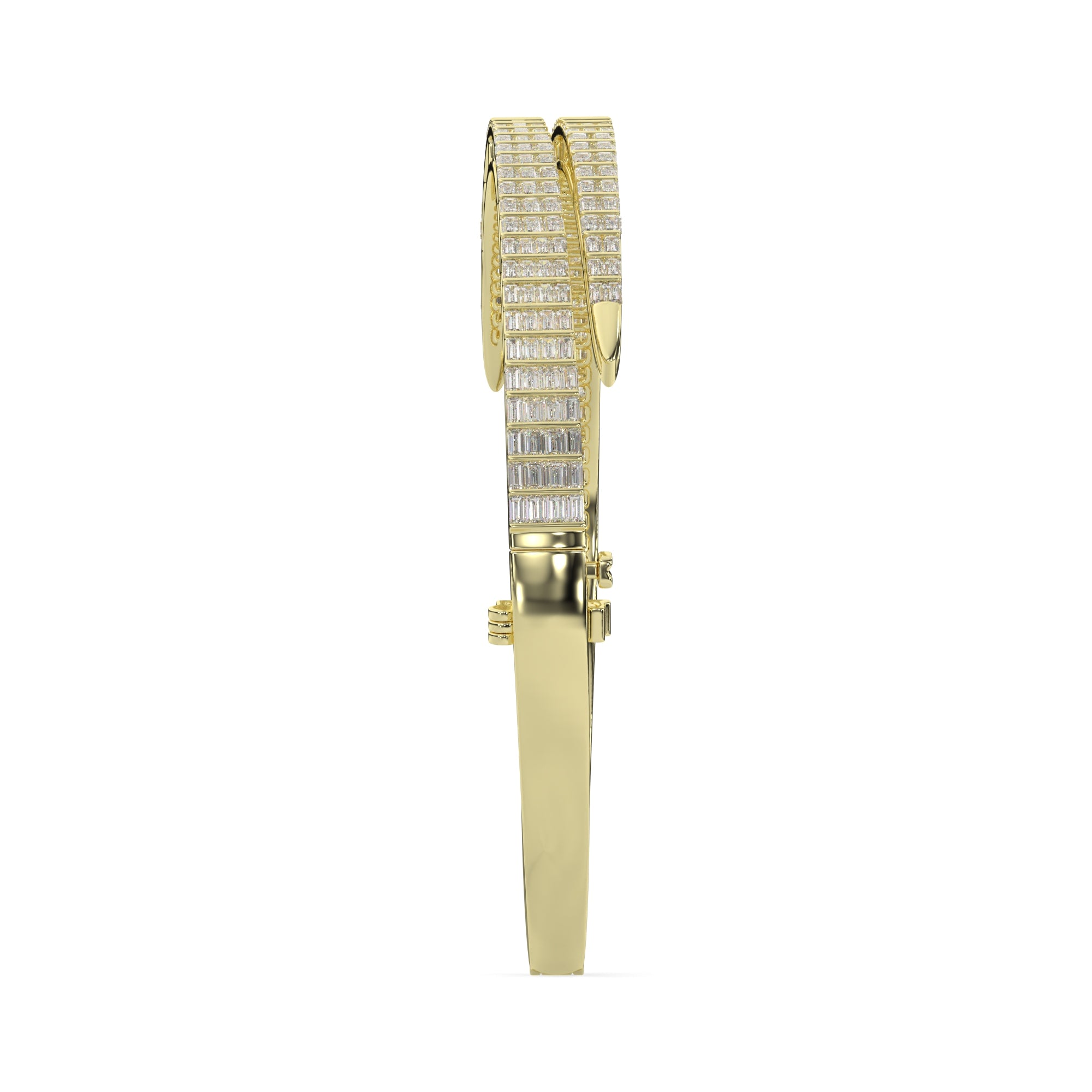 Double Row Baguette Diamond Bangle