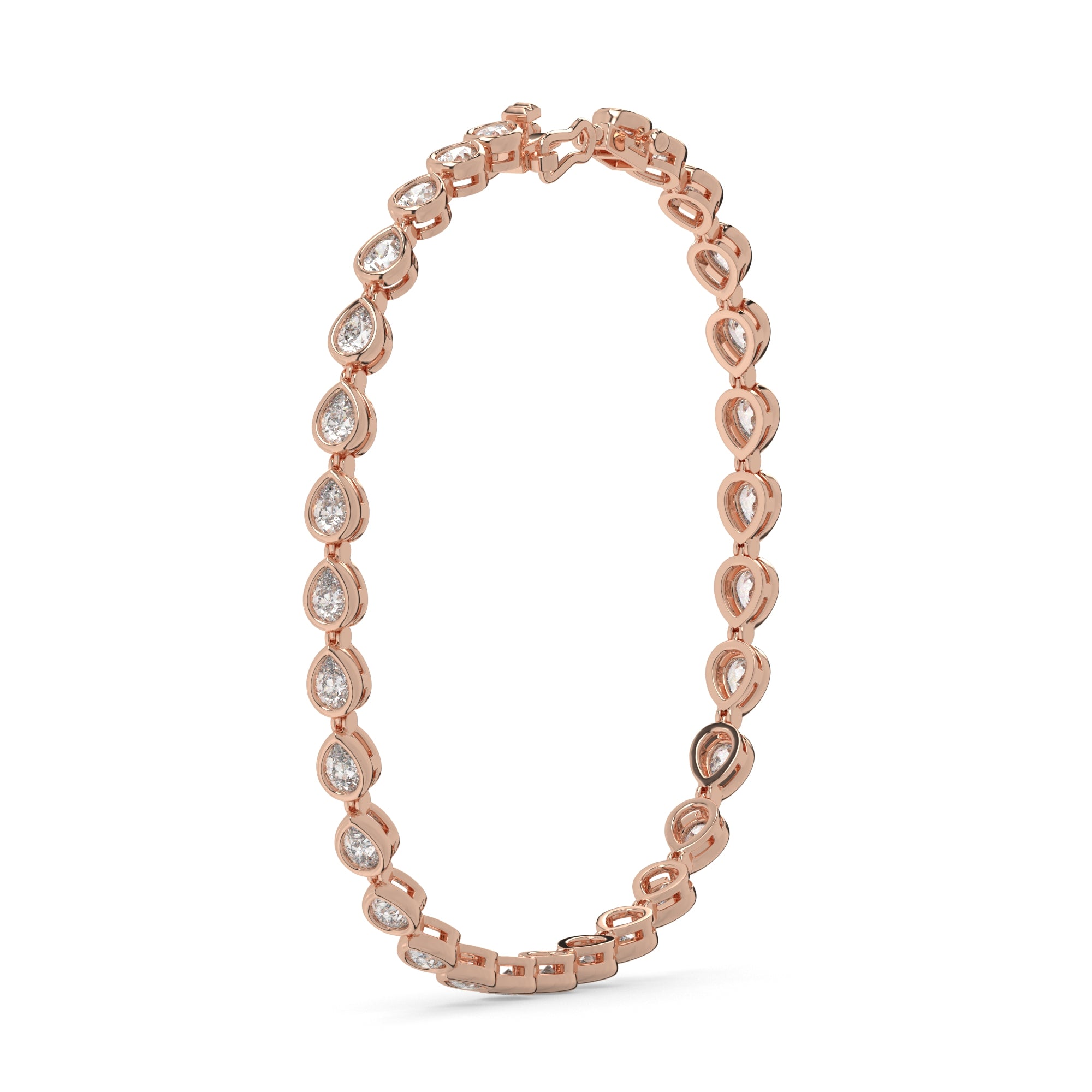 6.10 CTW Pear Lab Diamond Classic Bezel Tennis Bracelet