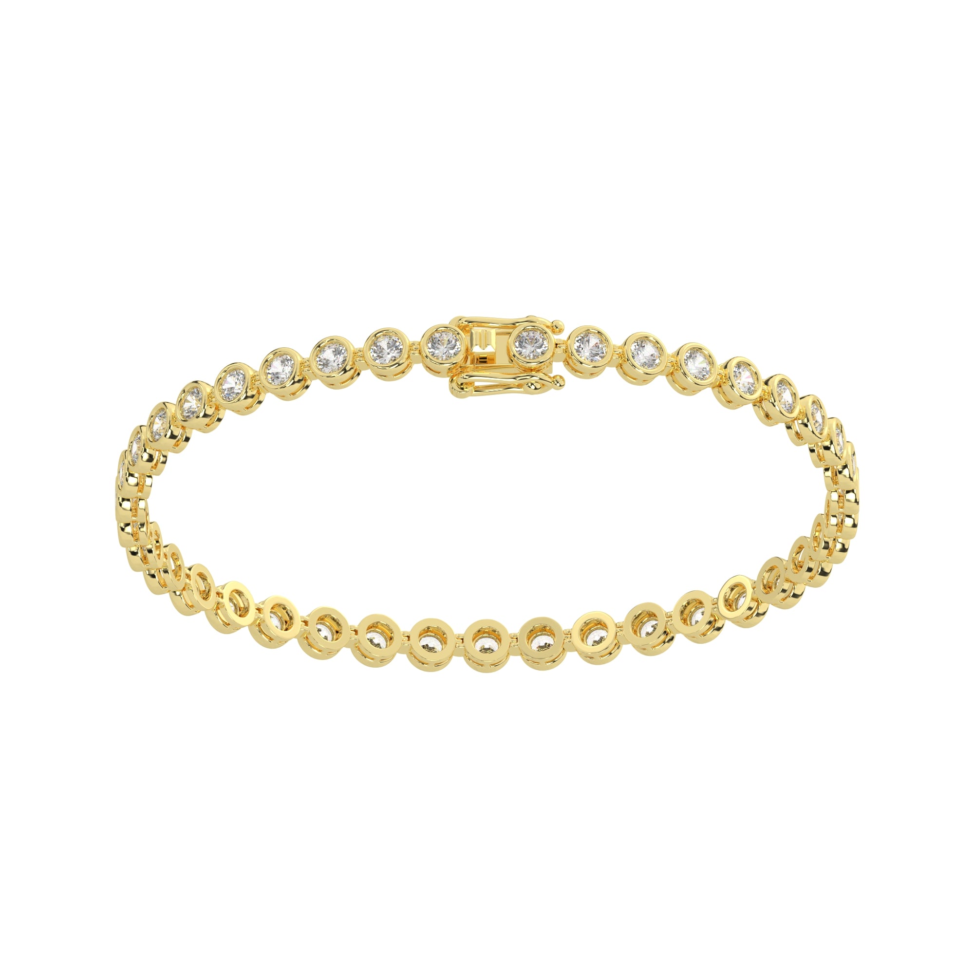 3.44 CTW Round Lab Diamond Classic Bezel Tennis Bracelet