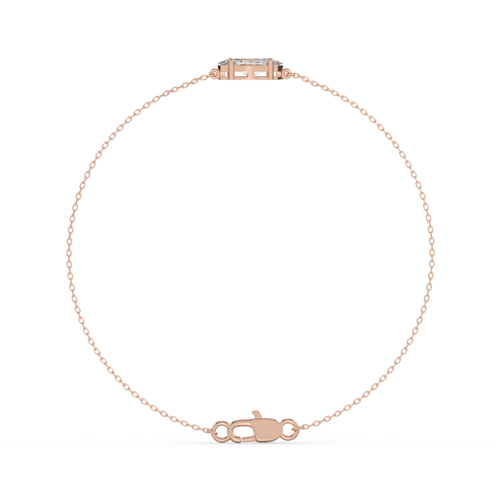 Marquise Lab Diamond Solitaire Bracelet