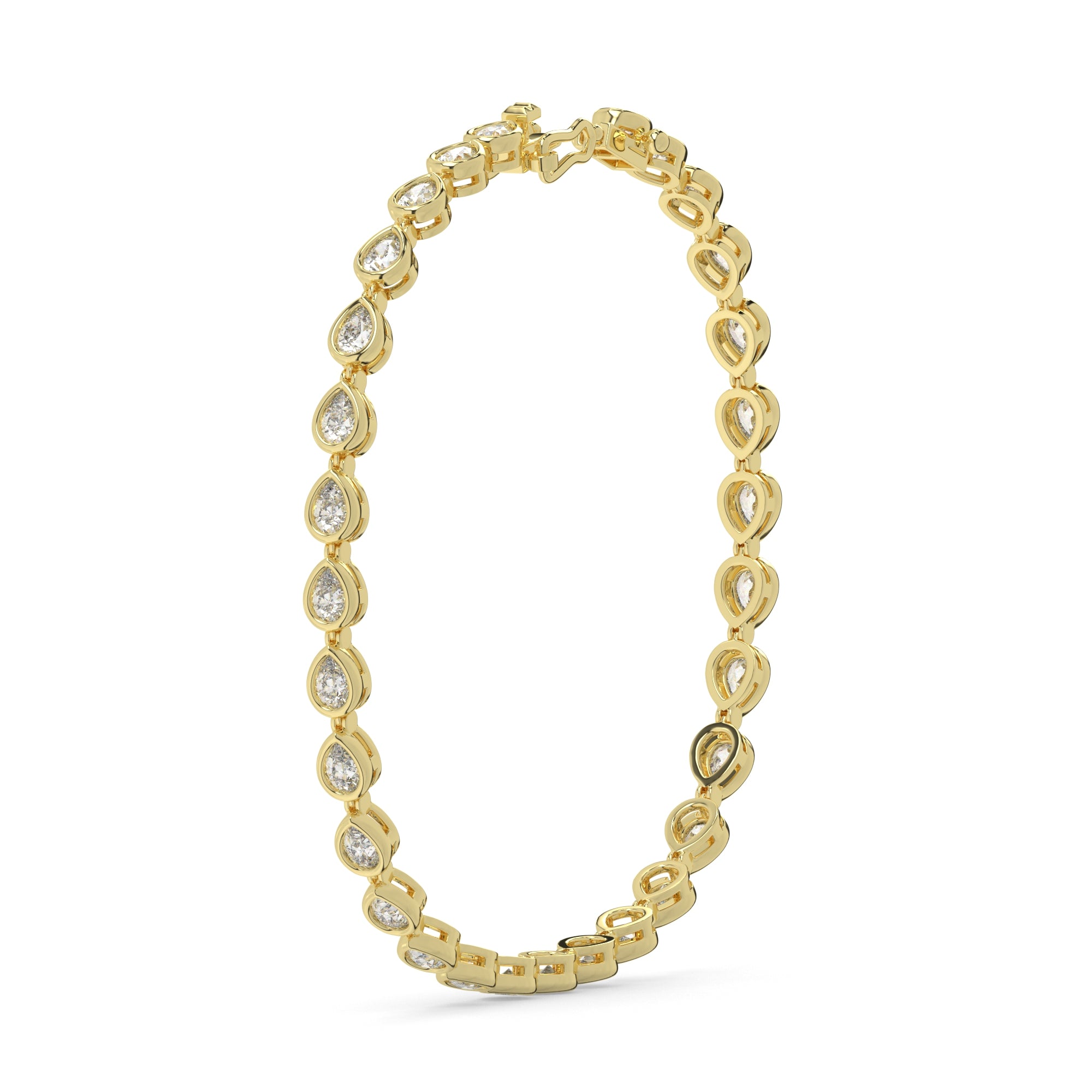 6.10 CTW Pear Lab Diamond Classic Bezel Tennis Bracelet