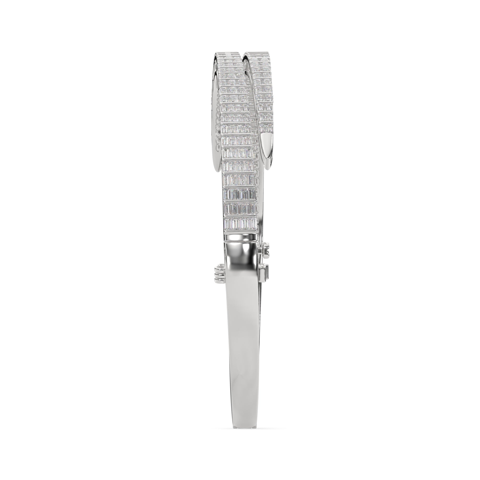 Double Row Baguette Diamond Bangle