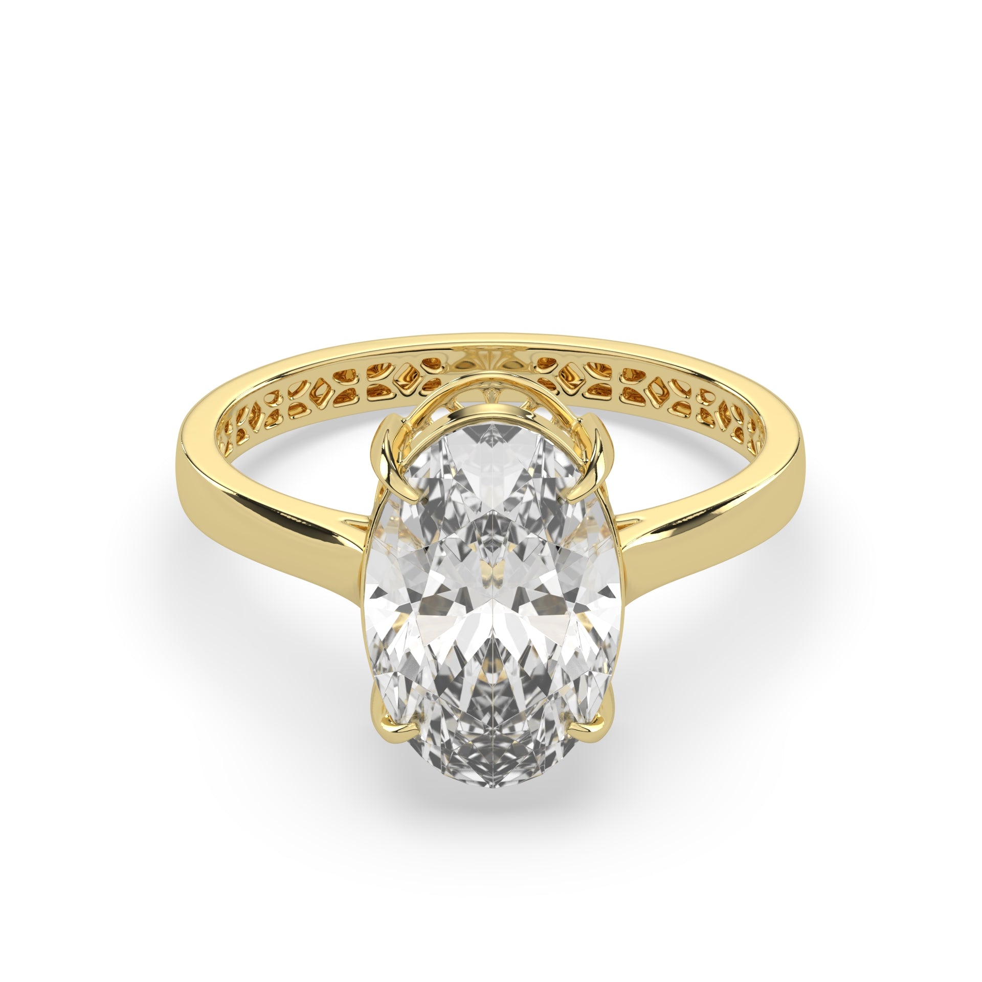 Oval Lab Diamond Solitaire Engagement Ring