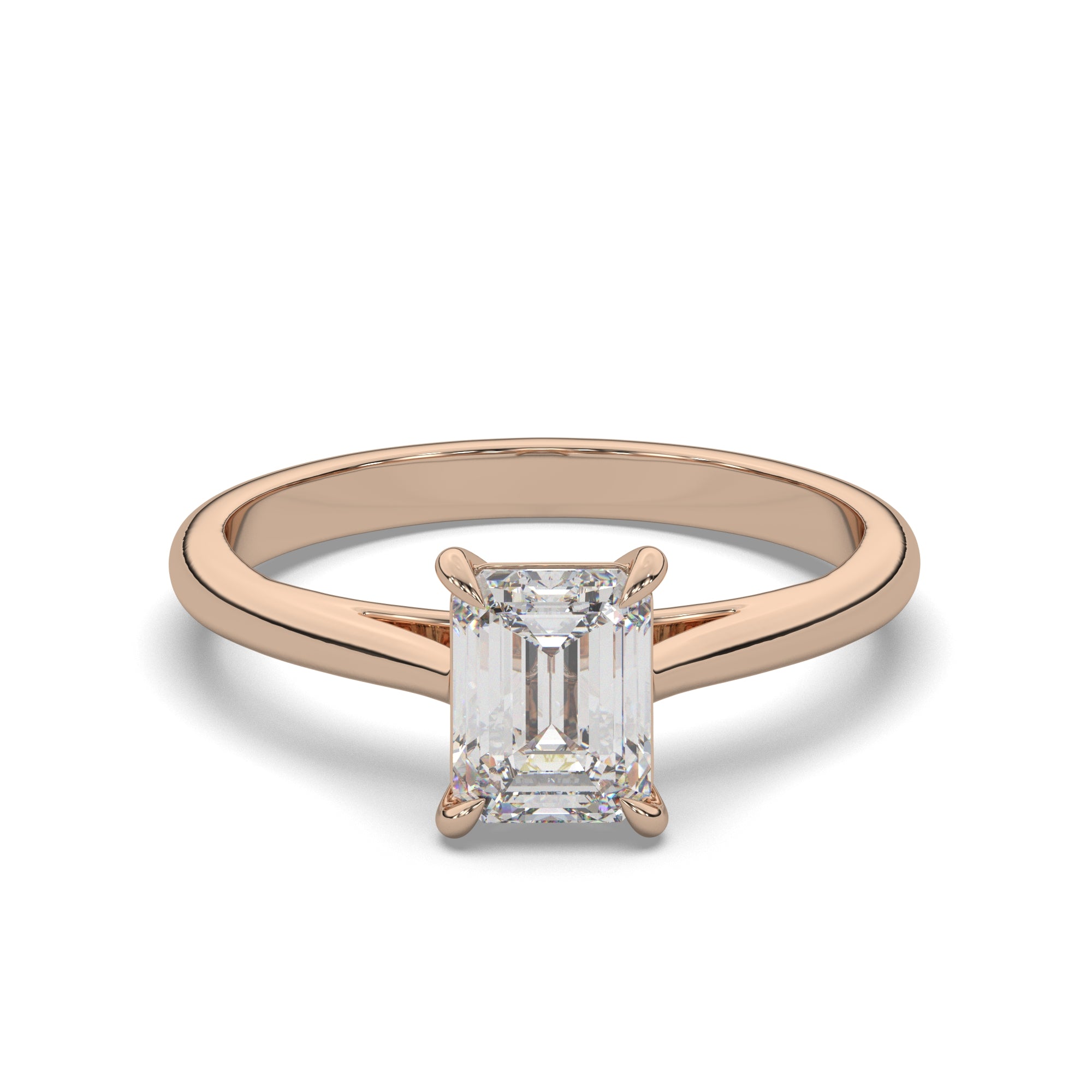 Classic Emerald Lab Grown Diamond Solitaire Engagement Ring